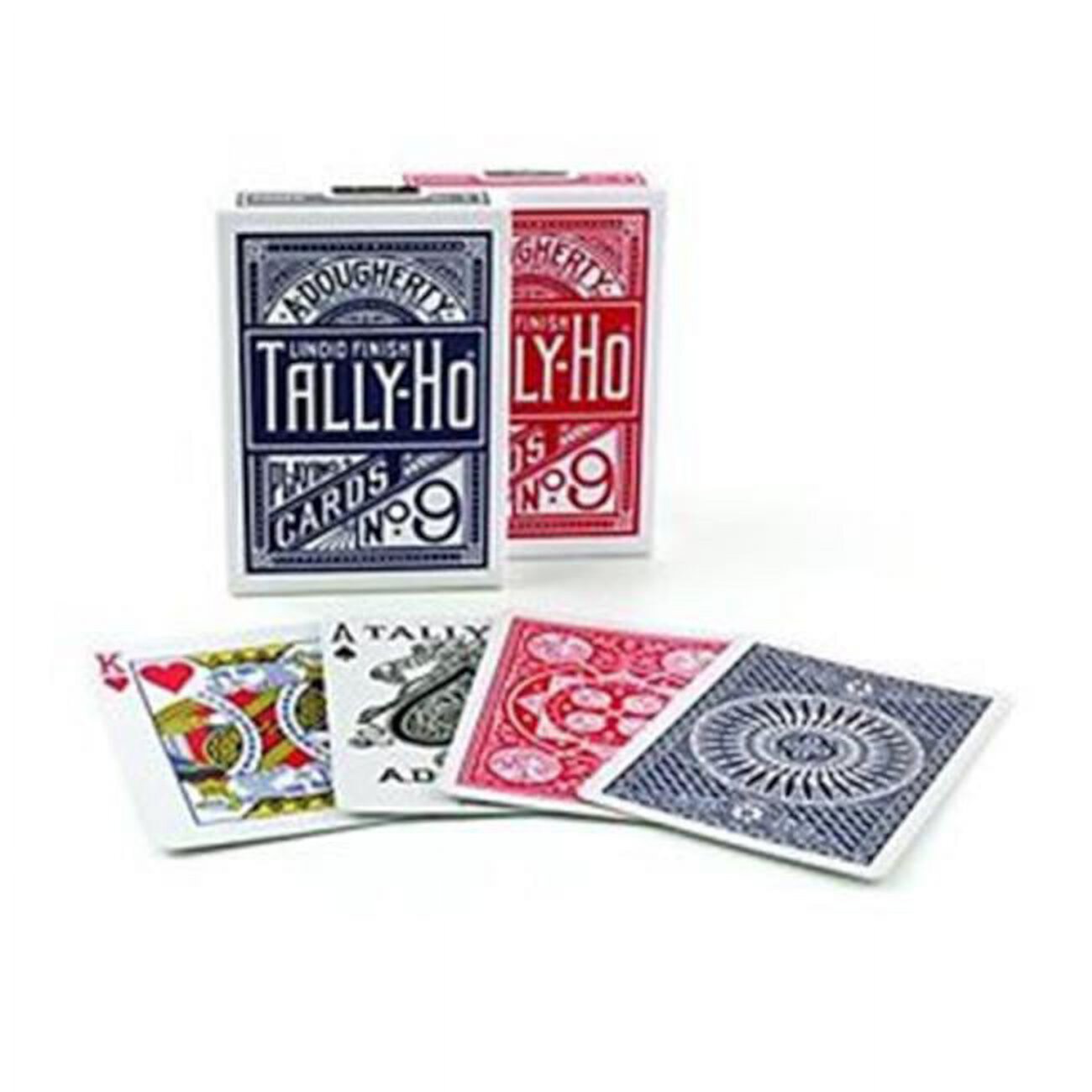 Brybelly GUSP-1017 Tally Ho Half FanCircle Backs, 12 Decks RedBlue Brybelly