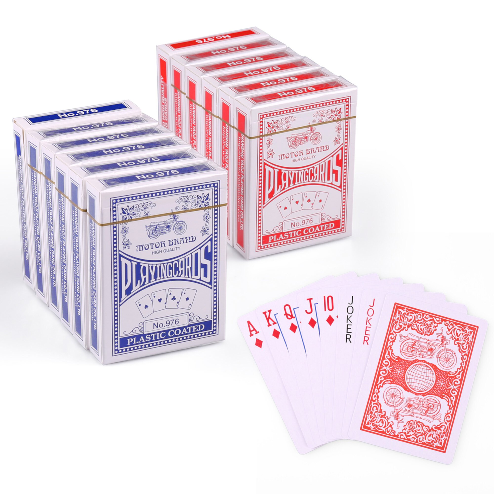 LotFancy 12 Decks Playing Cards, 6 Blue and 6 Red, Poker Size, Standard Index LotFancy