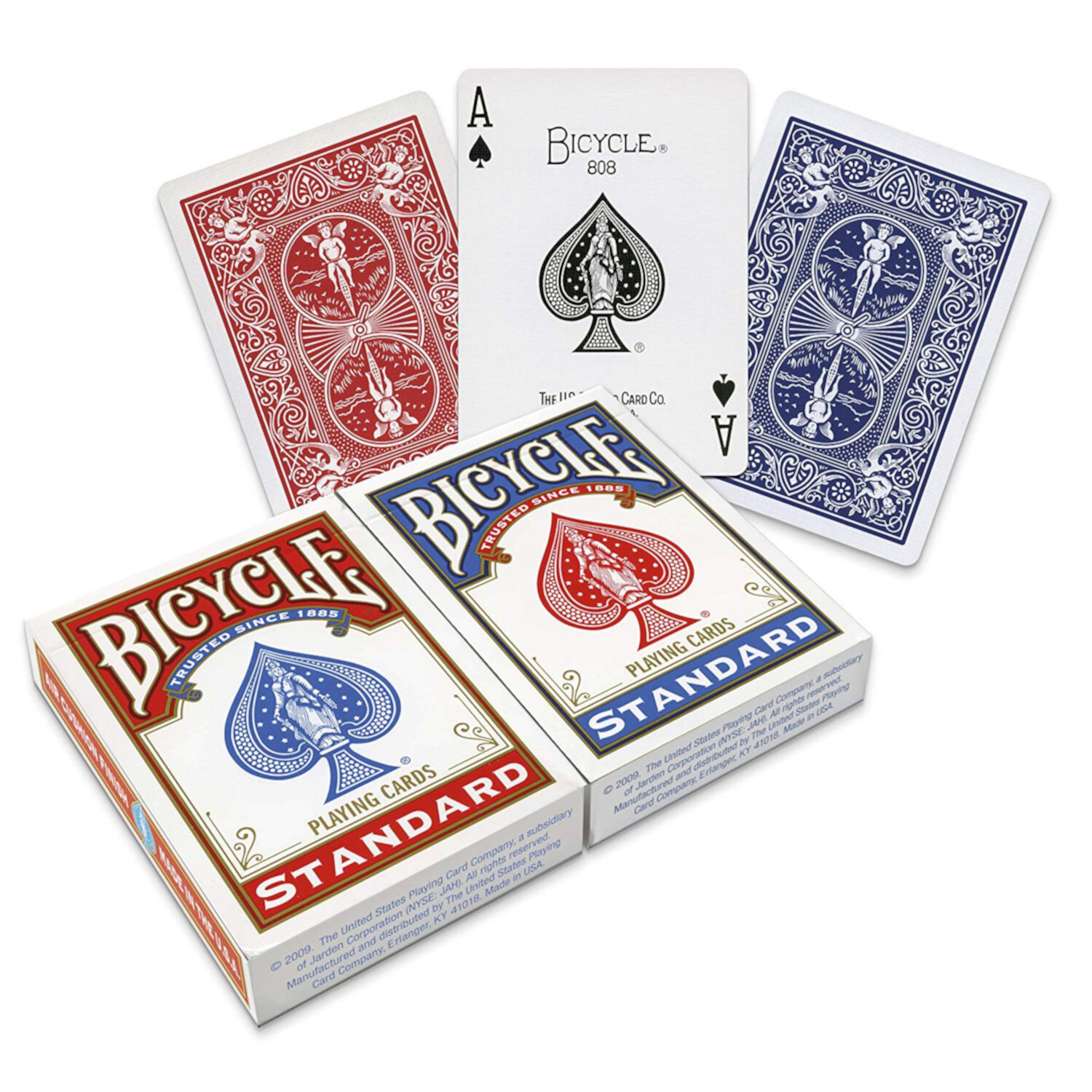 2 Decks Bicycle Rider Back 808 Standard Poker Playing Cards Red and Blue Bicycle