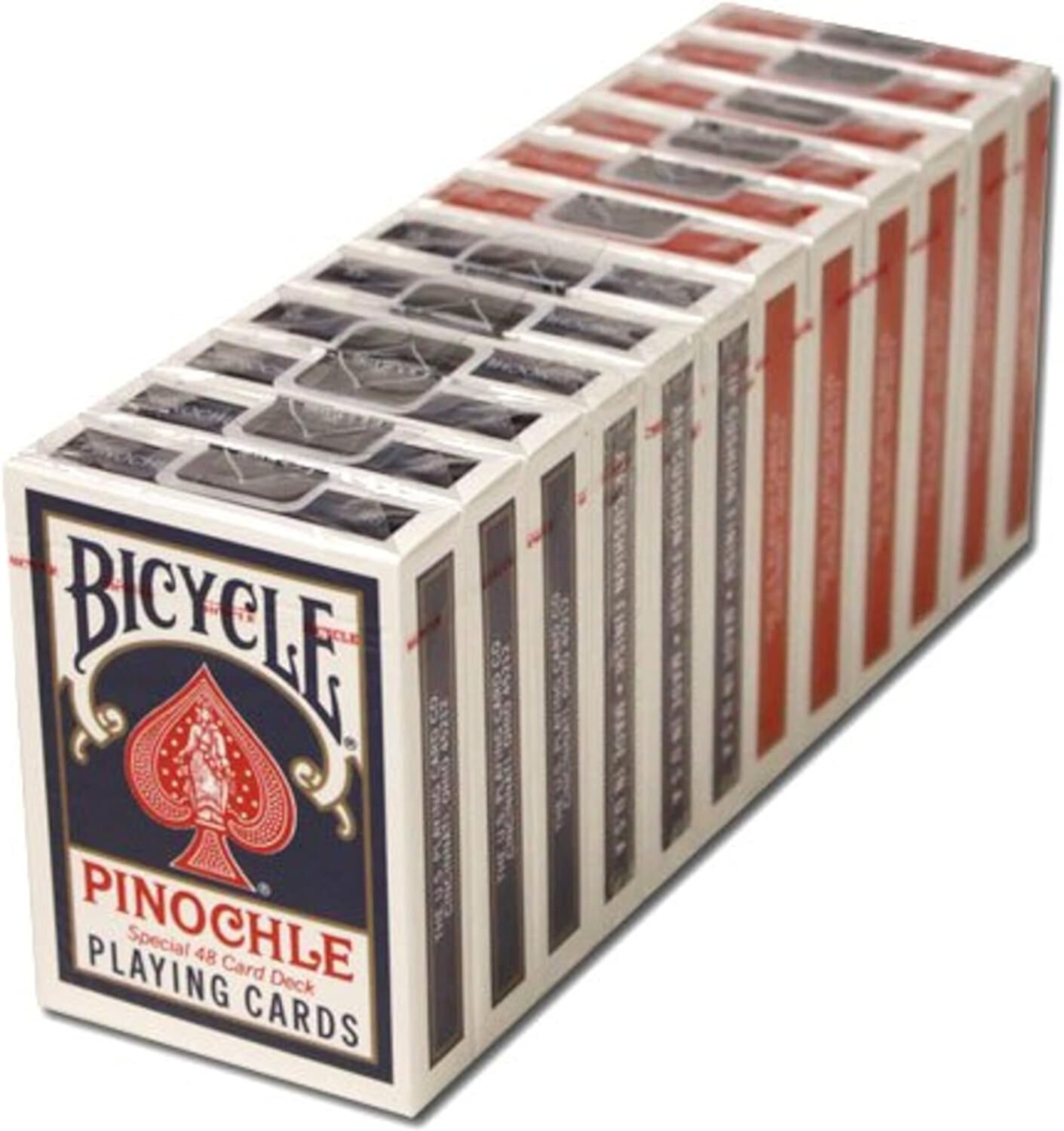 12 Decks Bicycle Pinochle Cards (6 Red / 6 Blue) Brybelly