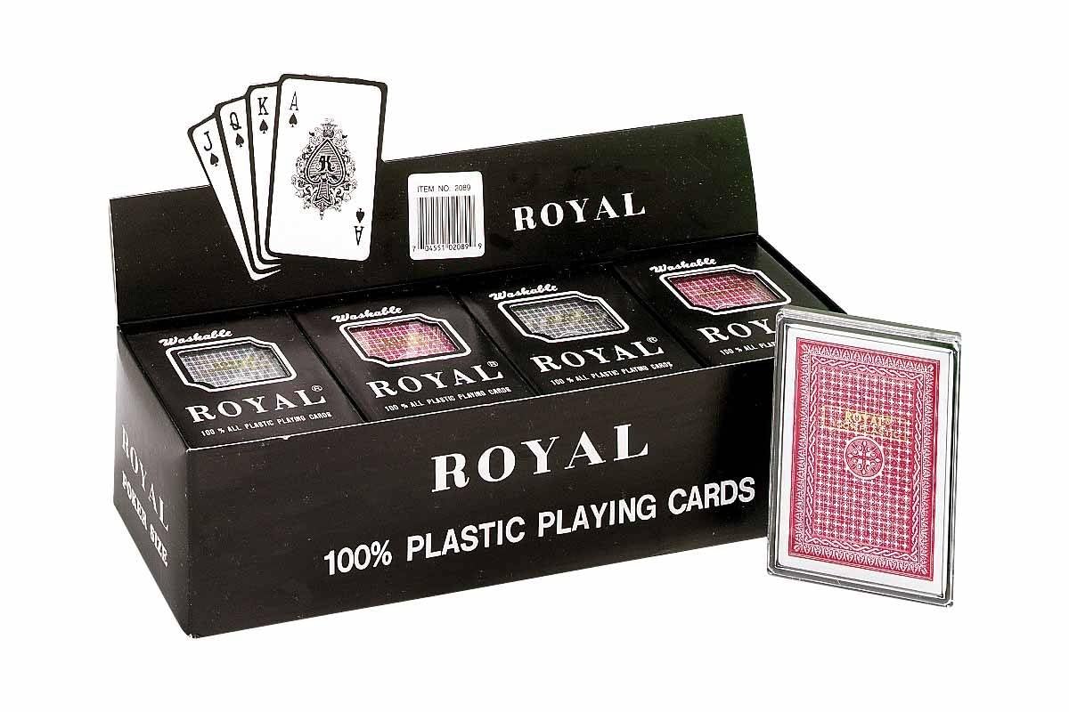 Royal - 100% Plastic Poker Size Playing Cards, 3 1/2" x 2 1/2", 1 Dozen CHH