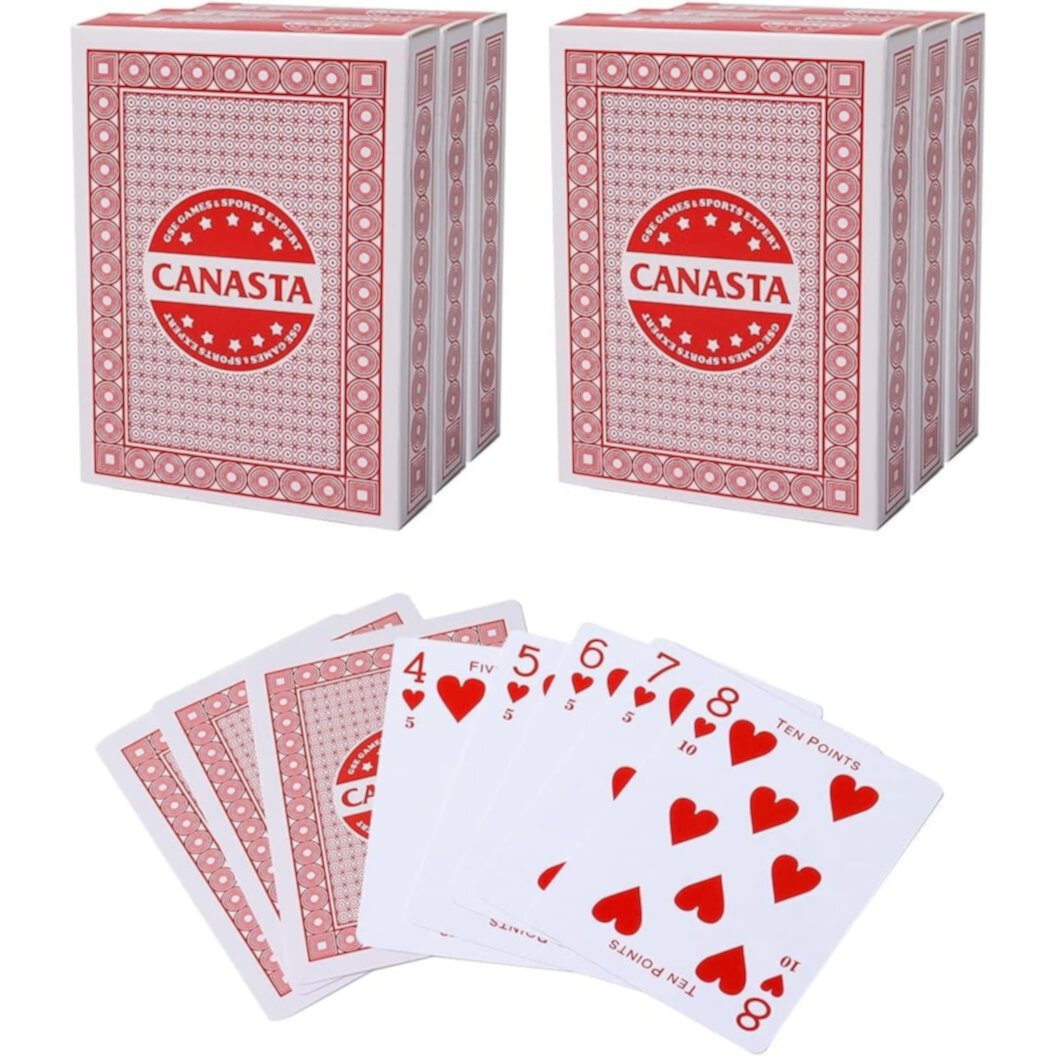 GSE Games & Sports Expert 2 Decks Canasta Playing Card Game Set with Point Values. Classical Poker Size Playing Card for Rummy Game, Canasta Card Game, Hand & Foot Card Game - Blue GSE Games & Sports Expert