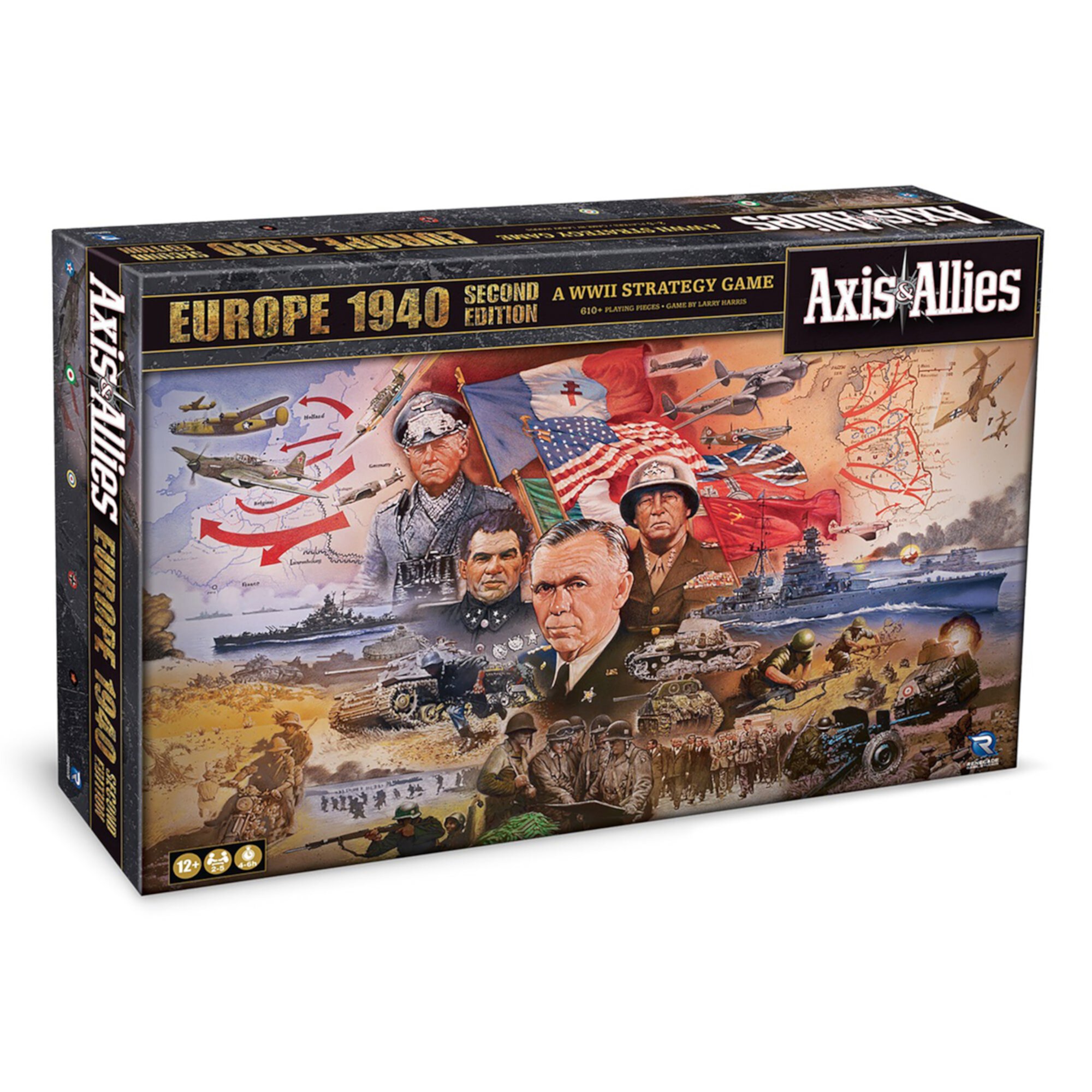 Axis & Allies: 1940 Europe Second Edition -WWII War Miniatures Strategy Board Game, Renegade, Age 12+, 2-5 Players, 6Hr Renegade Game