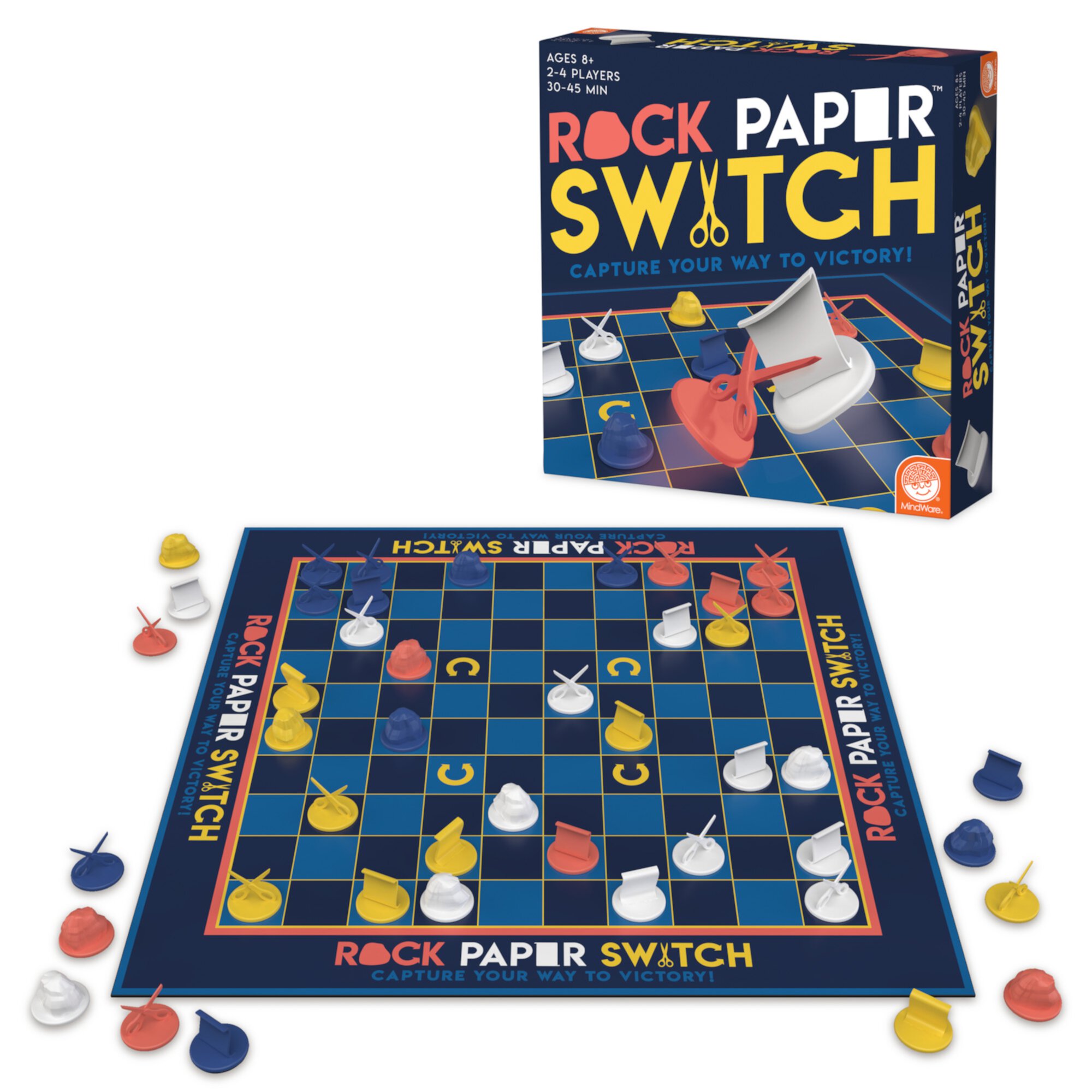 MindWare Rock, Paper, Switch Game, Strategy, Complex Planning and Improvisation, 2 to 4 Players MindWare