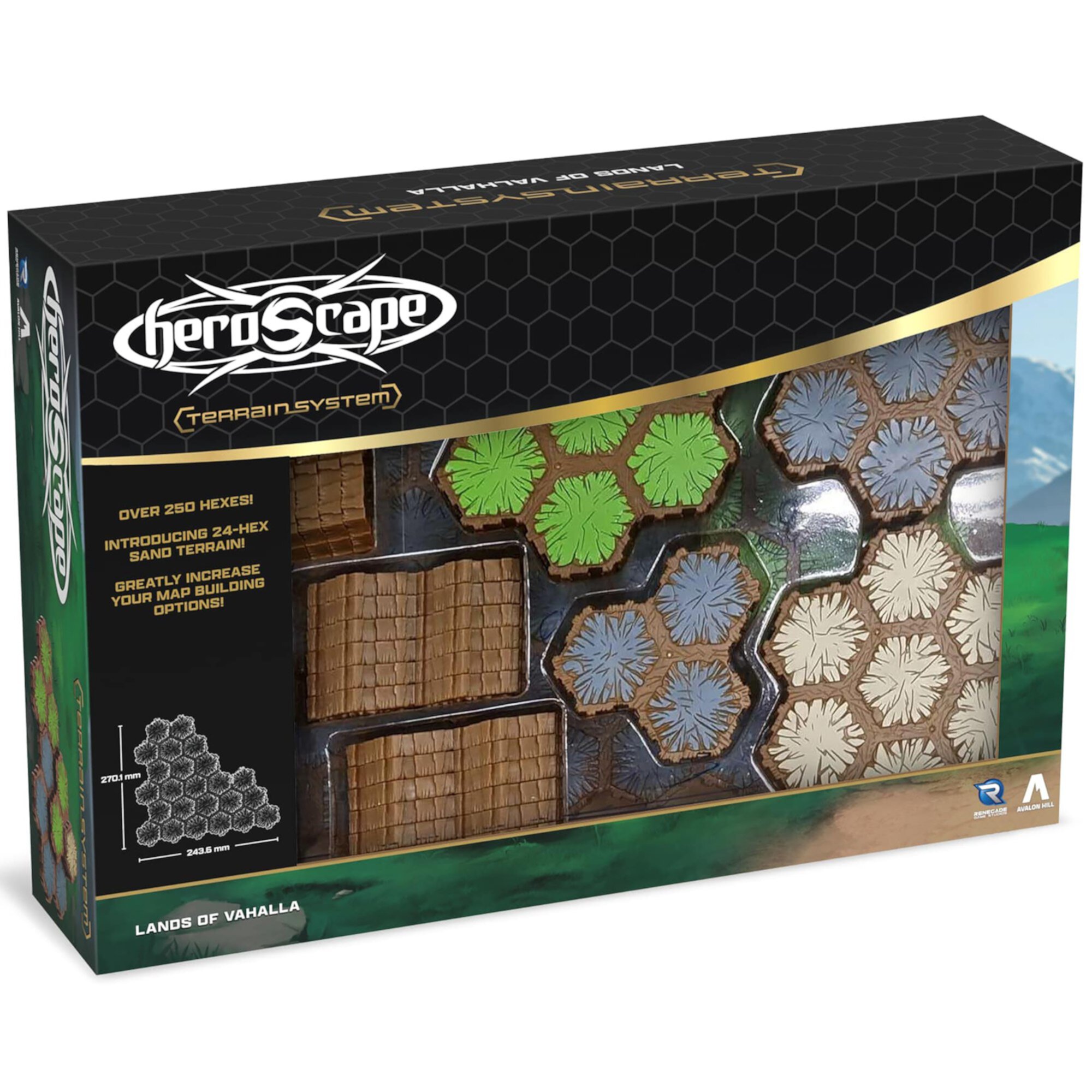 Heroscape: Lands of Valhalla Terrain Expansion - 63 Hex Terrain Tile Pcs, Build & Customize Environments Over Which To Battle For Valhalla! Ages 14+ Renegade Game