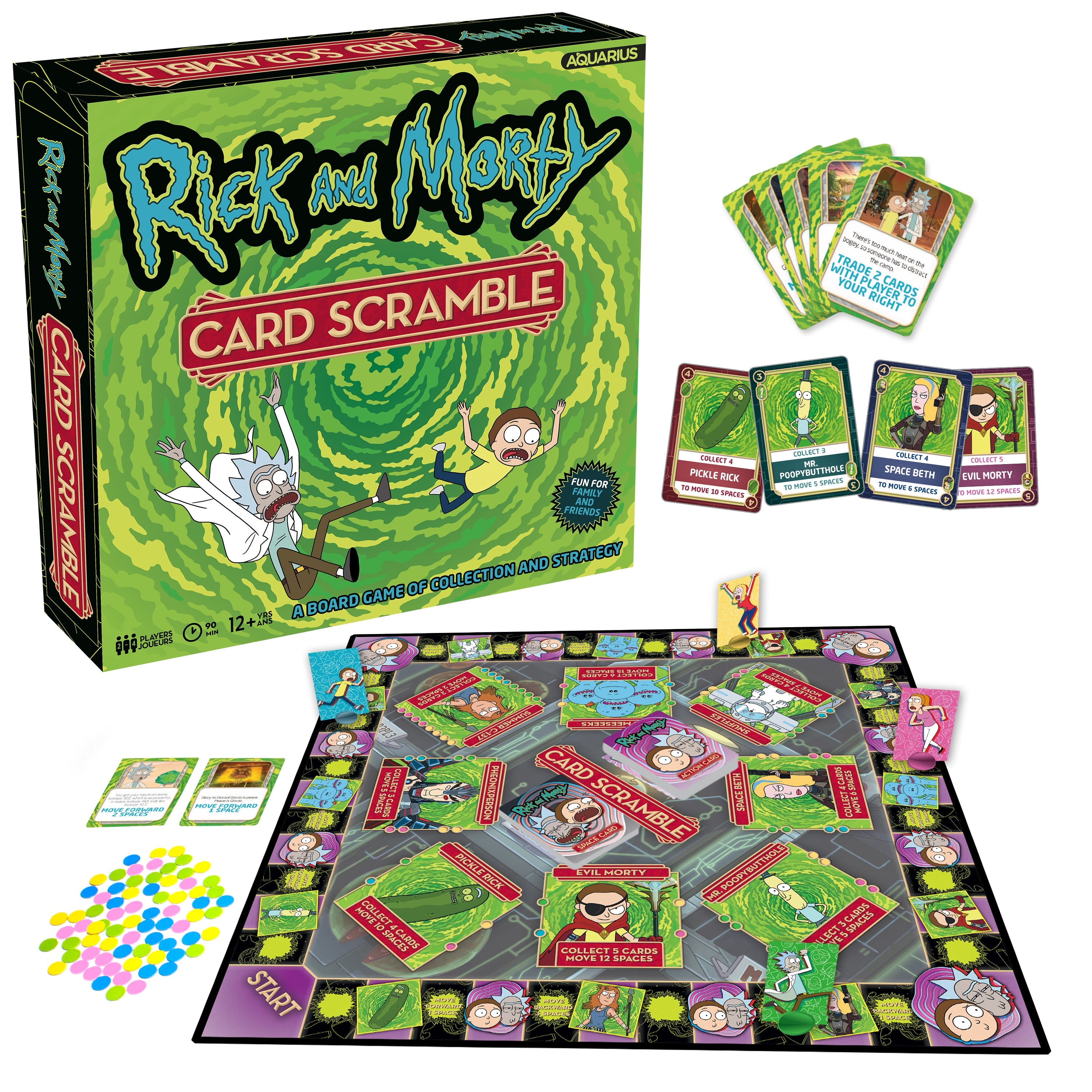 Rick and Morty Card Scramble Board Game Aquarius