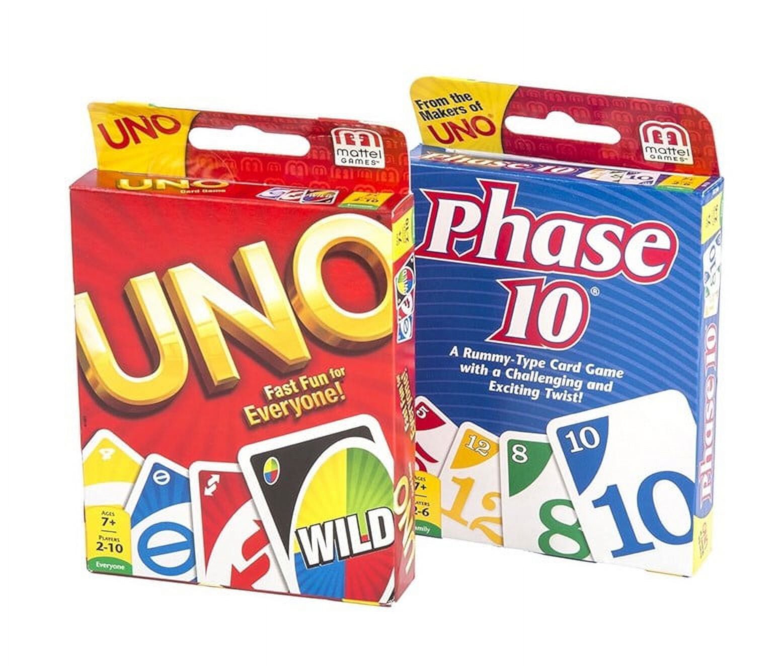 Mattel Phase 10 Card Game with UNO Card Game Combo Pack of 2 Mattel