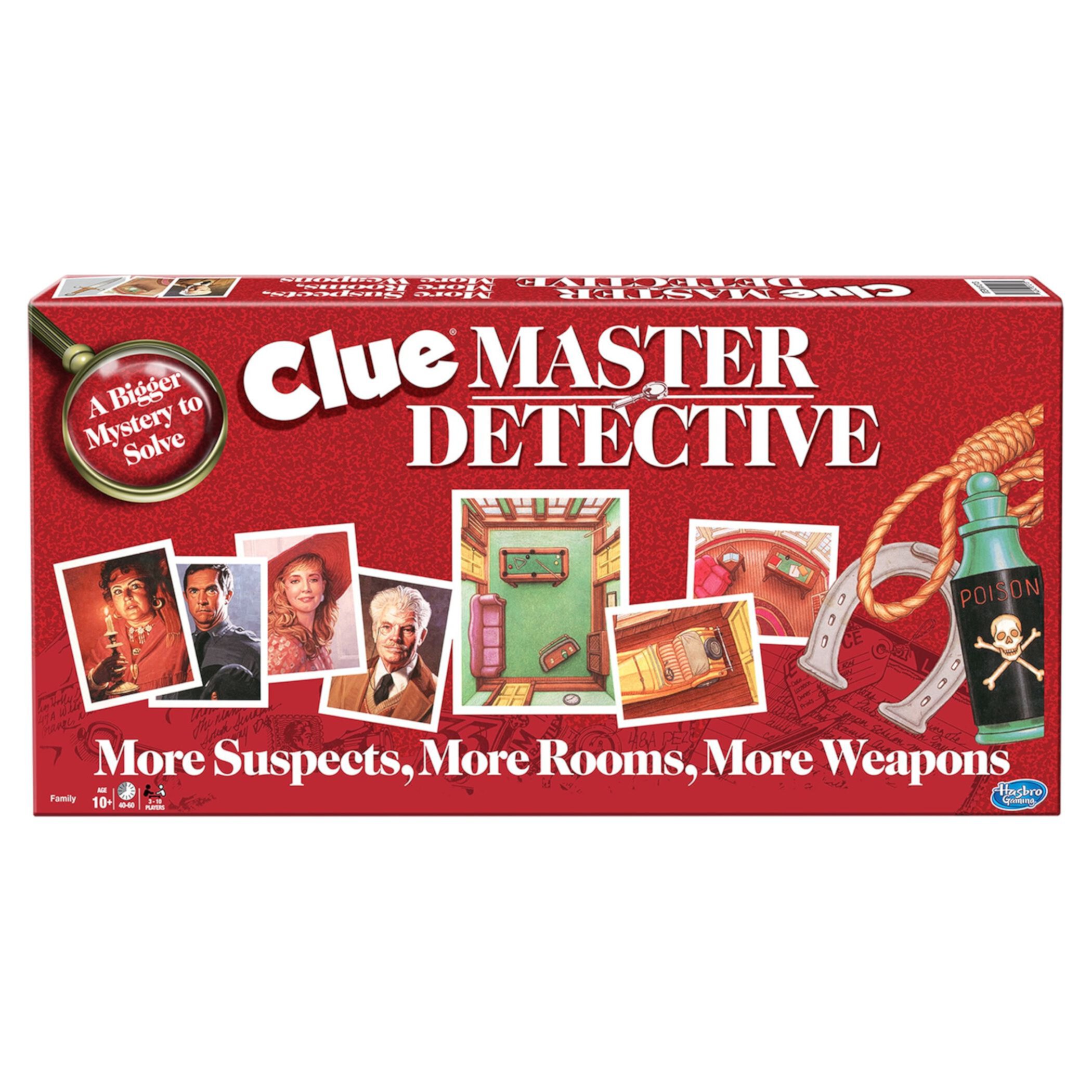 Настольная игра Clue - Главный детектив, 30 карт подозреваемых и орудий, для 3-10 игроков, от 10 лет Winning Moves Games USA