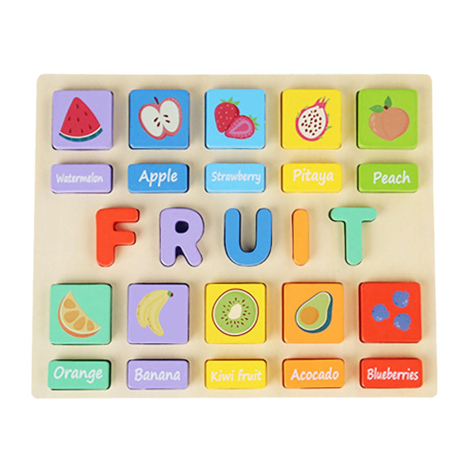 shamjina Montessori Puzzle Game Early Education Toy Stacking Game Cognitive Matching Game Fruit Shamjina