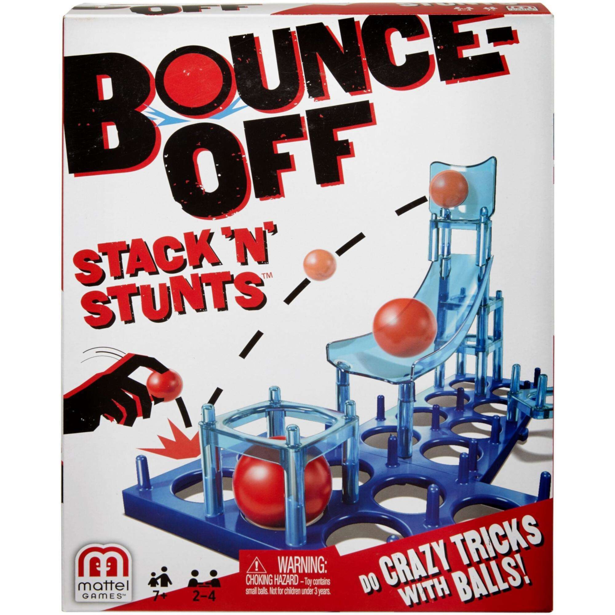 Bounce-Off Stack 'N' Stunts Game For 2-4 Players Ages 7Y+ Mattel