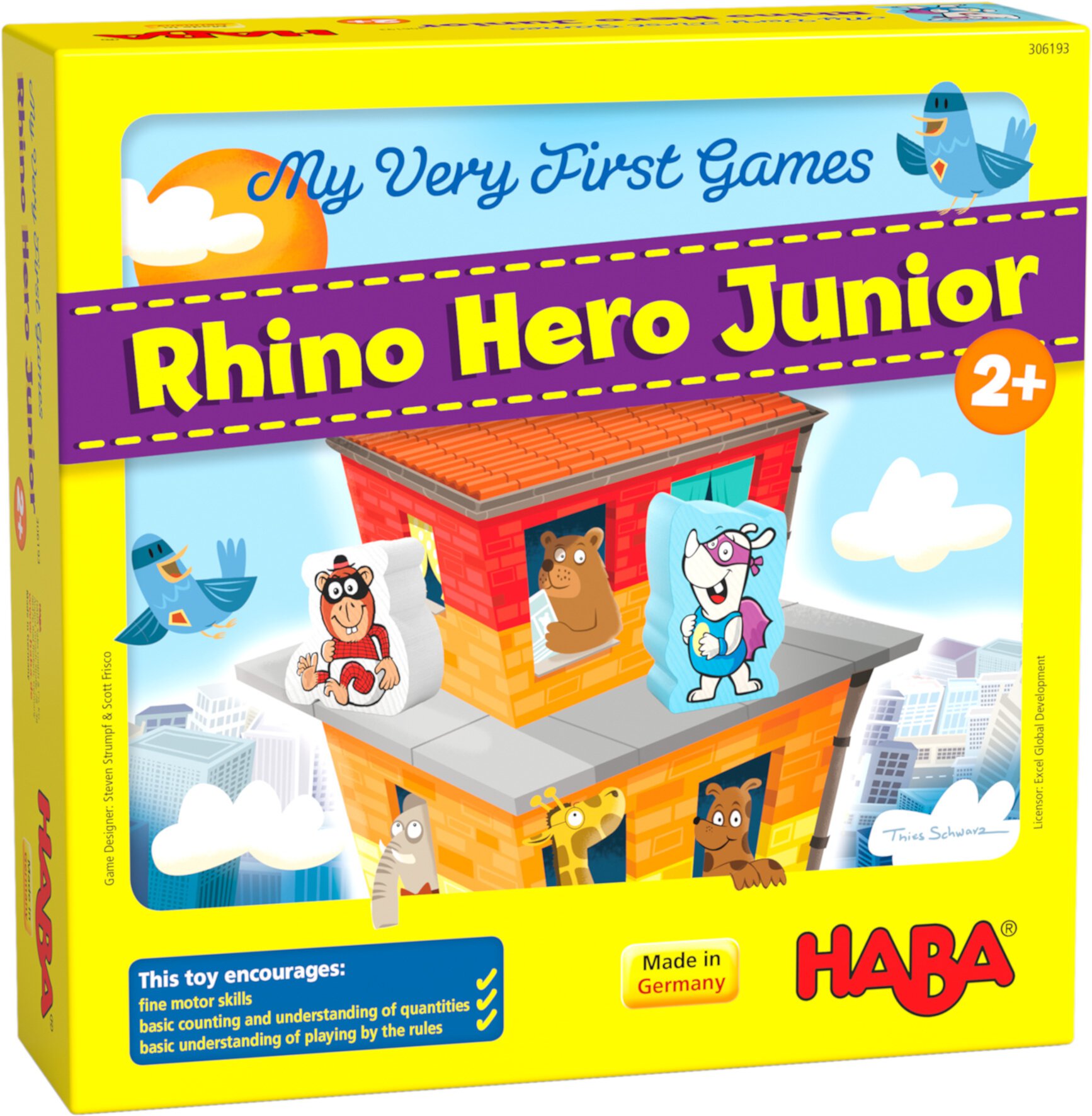 HABA My Very First Games Rhino Hero Junior Cooperative Stacking & Matching Game Haba