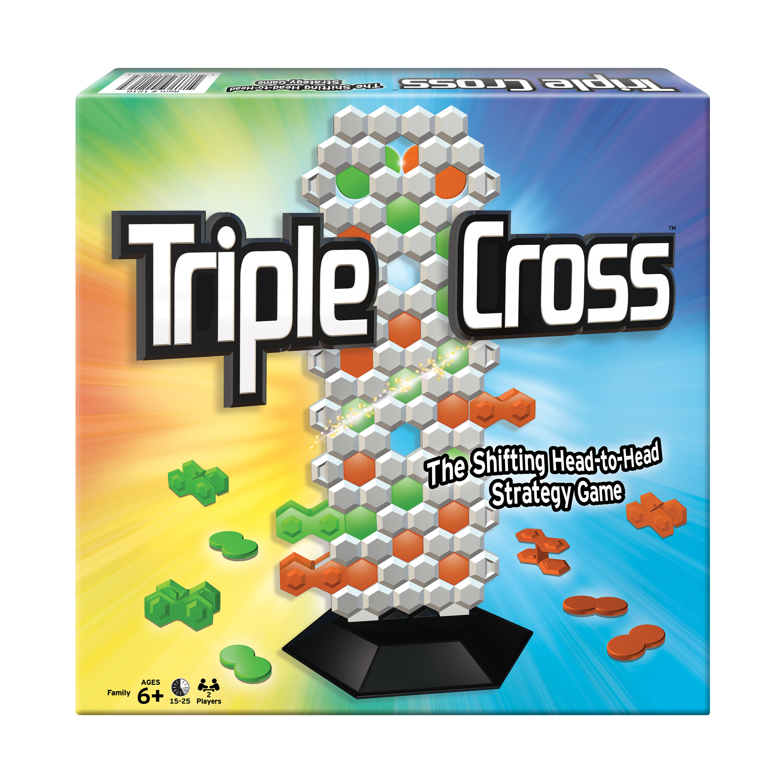 Игровой набор Triple Cross для 2 игроков с 1 игровой башней и 24 цветными дисками Winning Moves Games USA