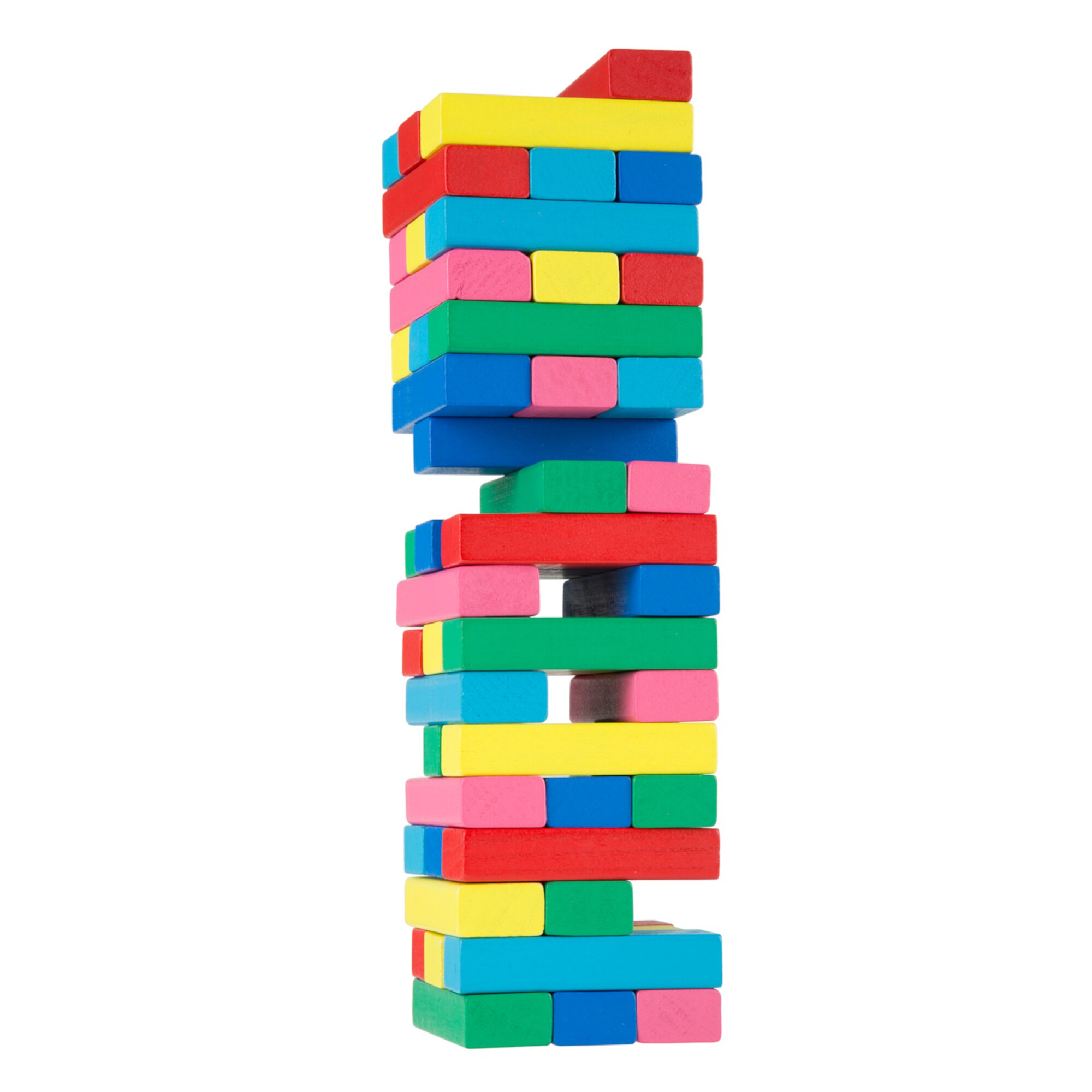 Classic Wooden Blocks Stacking Game with Colored Wood and Carrying Bag for indoor and Outdoor Play by Hey! Play! Hey! Play!