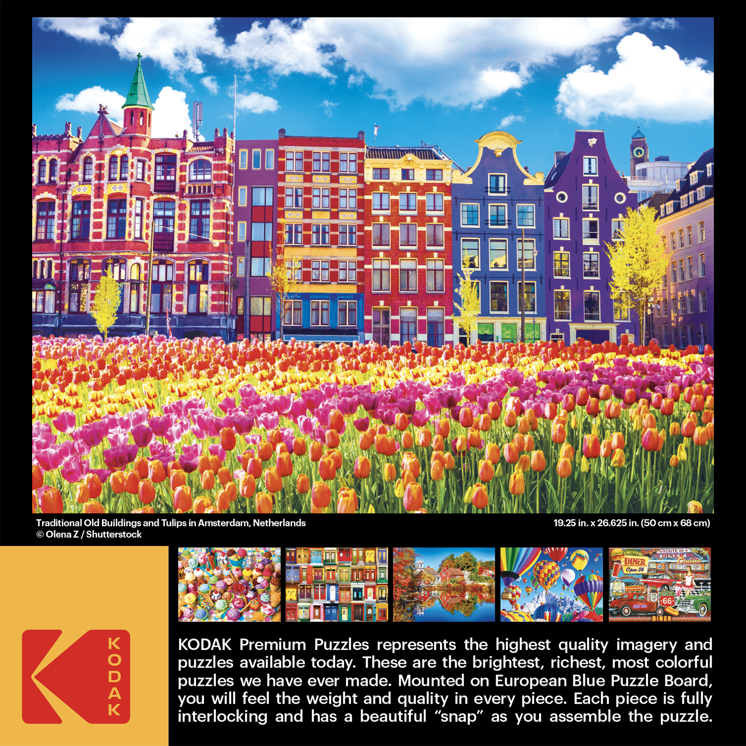 Cra-Z-Art Kodak 1000-Piece Traditional Old Building and Tulips in Amsterdam Jigsaw Puzzle Cra-Z-Art