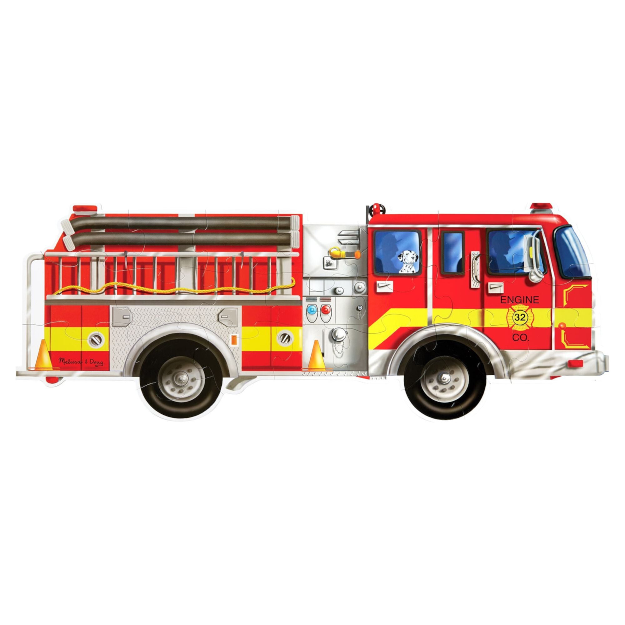 Giant Fire Truck Floor Puzzle, 4' Long, 24 Pieces | Bundle of 2 Each Melissa & Doug