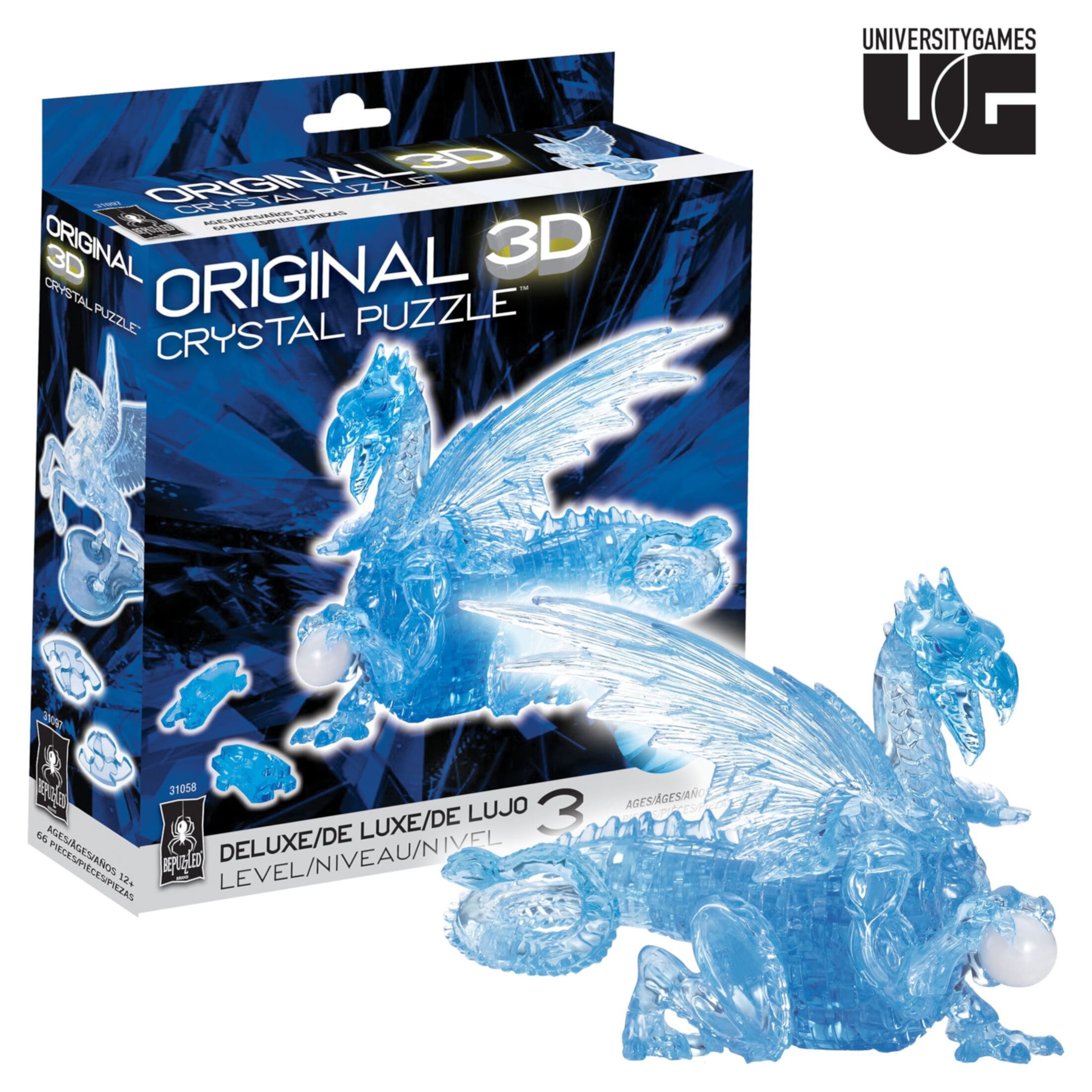 Dragon Original 3D Crystal Puzzle from BePuzzled, Ages 12 and Up Original 3D Crystal Puzzles