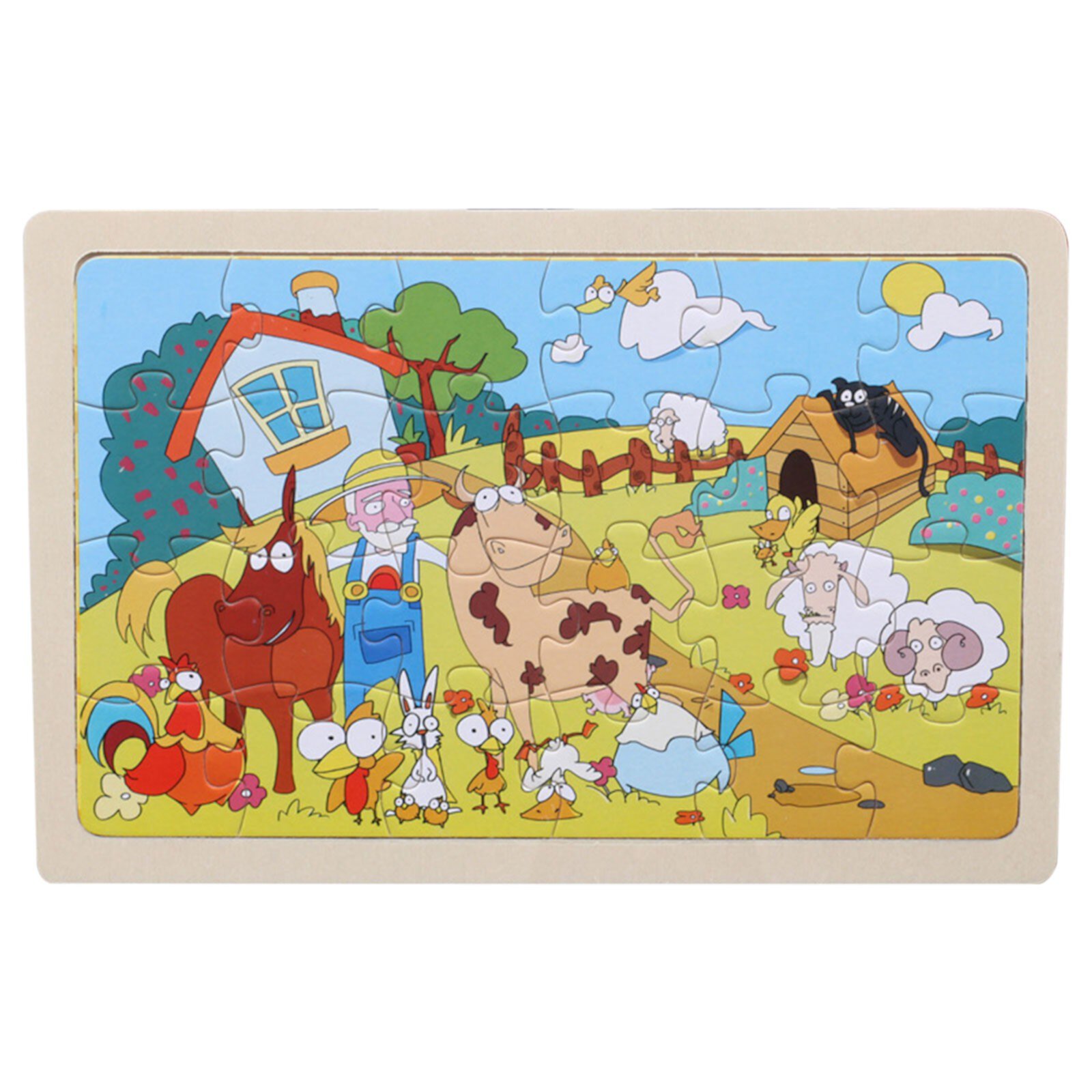 SDJMa Wooden Jigsaw Puzzles for Kids Ages 3-5 Year Old 24 Piece Colorful Forest Animal Patterns Wooden Puzzles for Toddler Children Learning Educational Puzzles Toys for Boys Girls 3 4 5 6 Year Old SDJMA