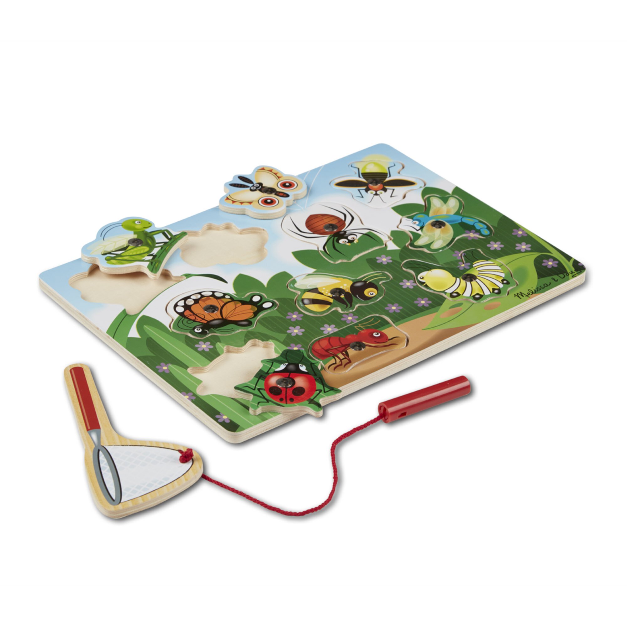 Melissa & Doug Magnetic Wooden Bug-Catching Puzzle Game Educational Toy - 10 Pieces Melissa & Doug