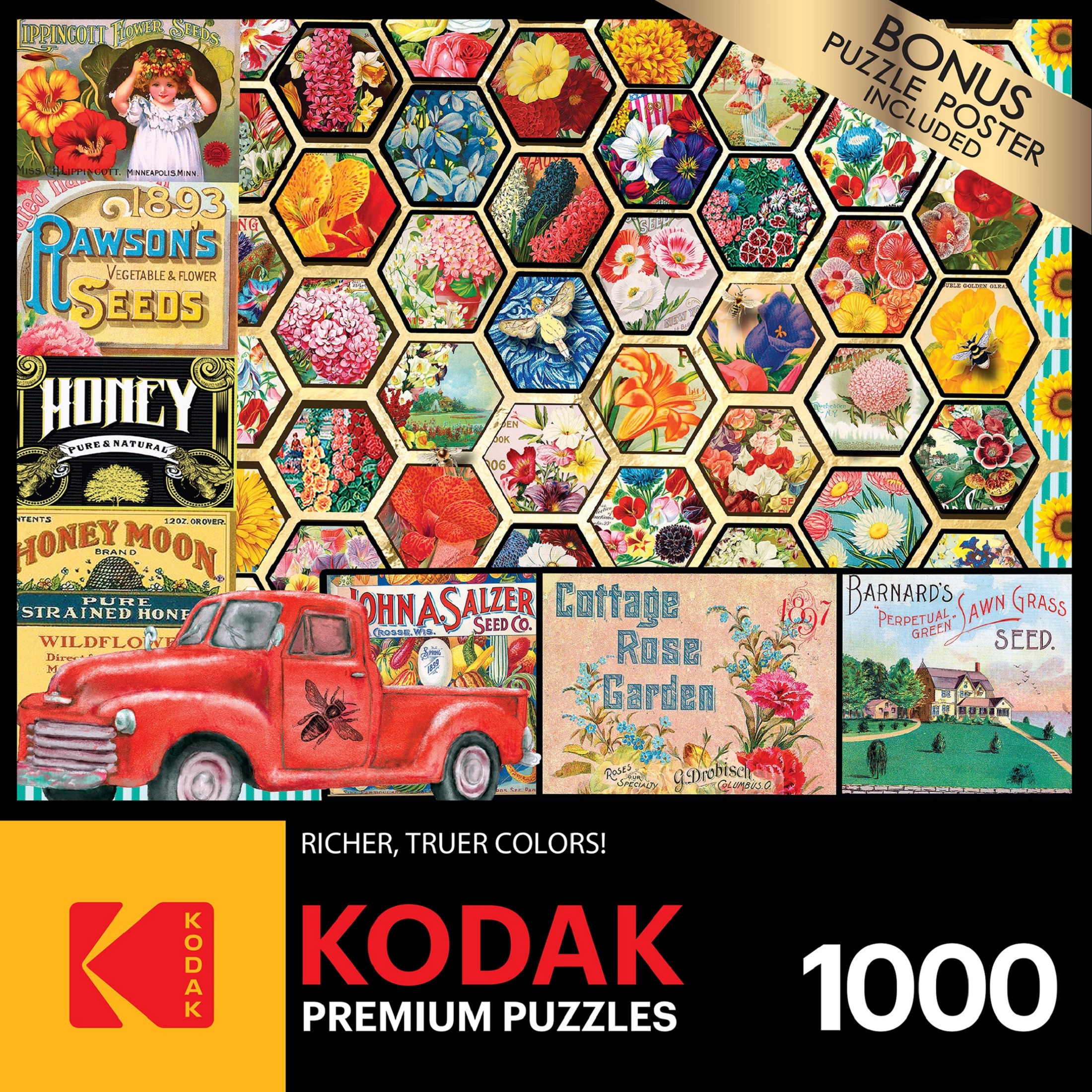 Cra-Z-Art Kodak 1000-Piece Honeycomb Flowers and Seeds Adult Jigsaw Puzzle Cra-Z-Art