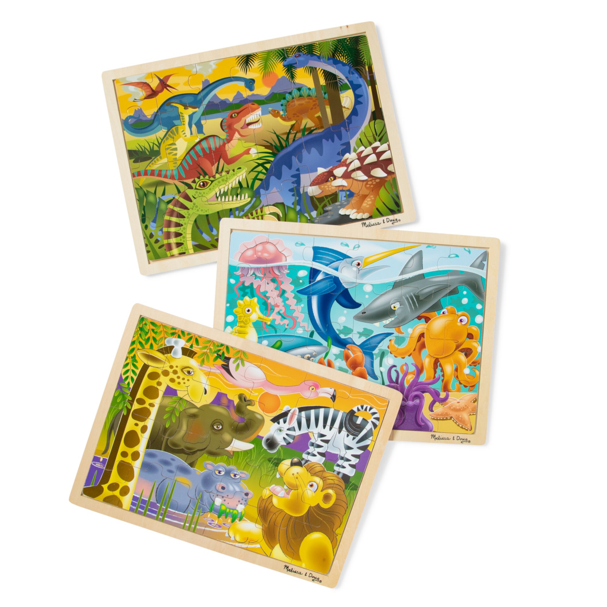 Melissa & Doug Jigsaw Puzzle Bundle (Dinosaur,Safari and Ocean) Melissa & Doug