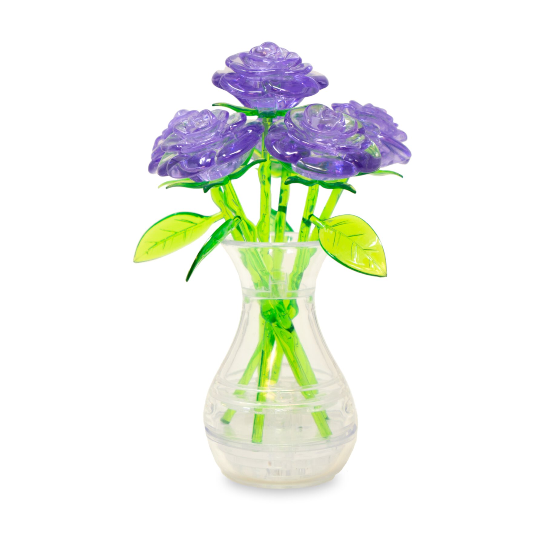 AreYouGame.com 3D Crystal Puzzle - Roses in a Vase (Purple): 47 Pcs AreYouGame.com