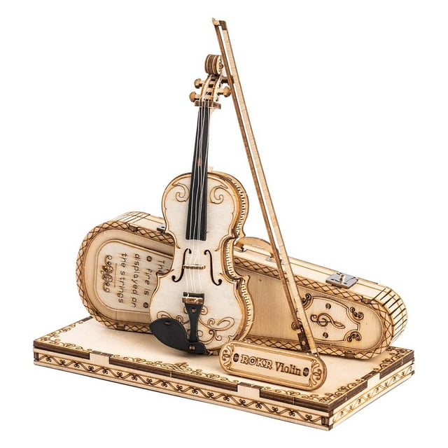 ROKR 62 Pieces 3D Wooden Puzzle Violin Capriccio Model Gifts for Teen&Adult ROKR