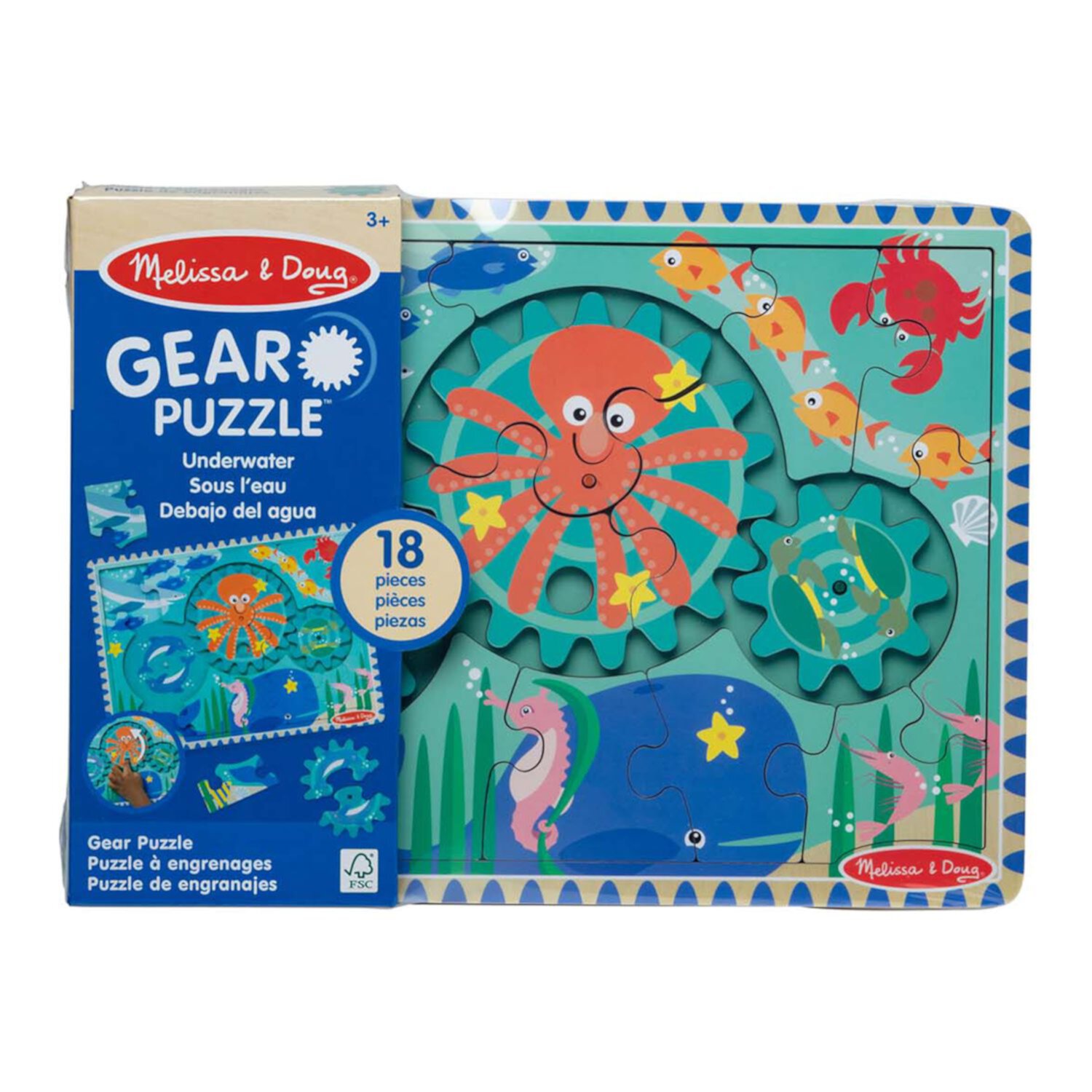 Melissa and Doug Underwater Wooden Gear Puzzle Melissa & Doug