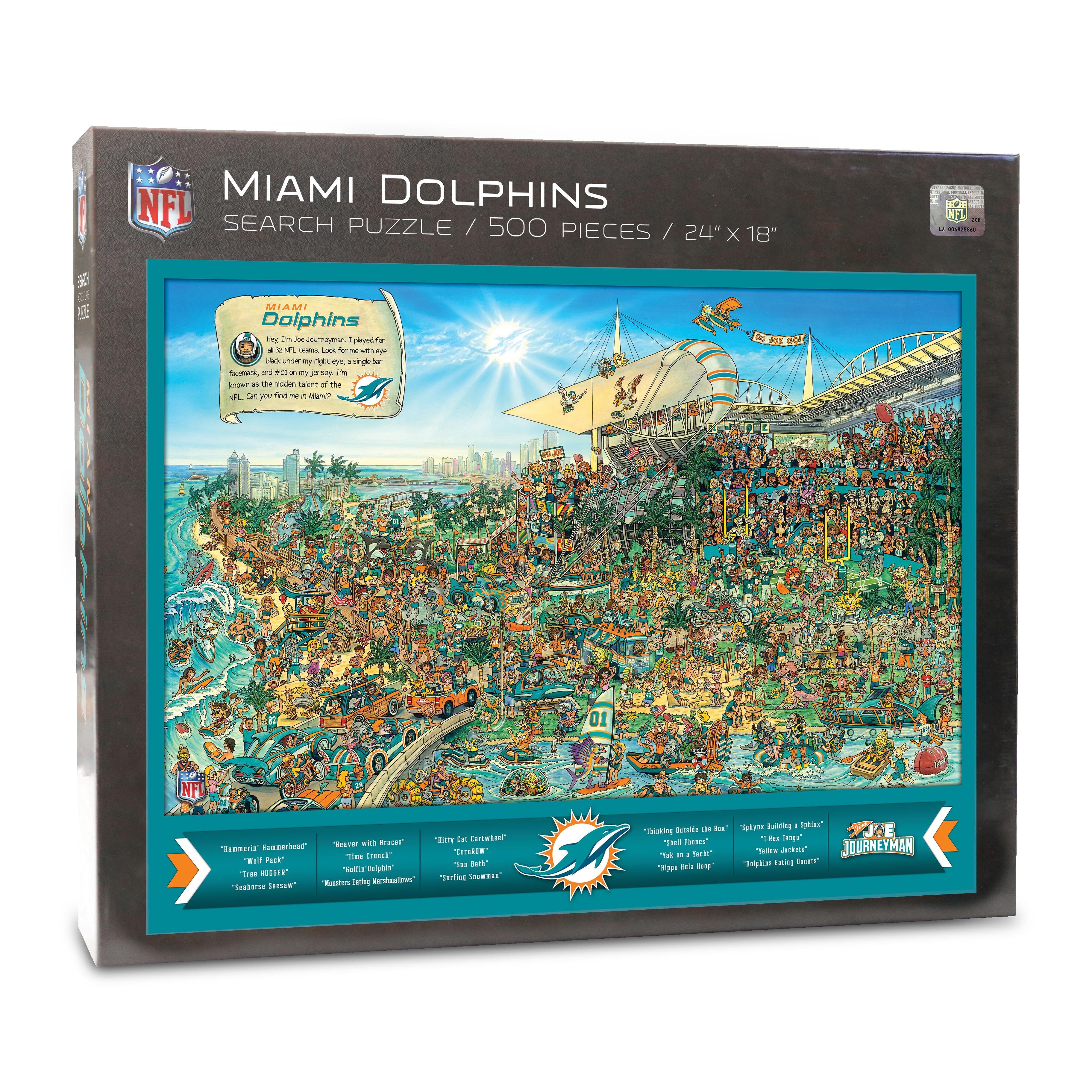 Miami Dolphins 500-Piece Joe Journeyman Puzzle YouTheFan