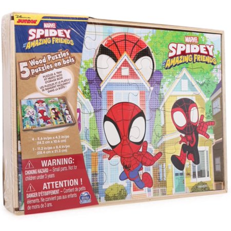 Marvel Spidey and His Amazing Friends 5 Wood Puzzles Spin Master Games