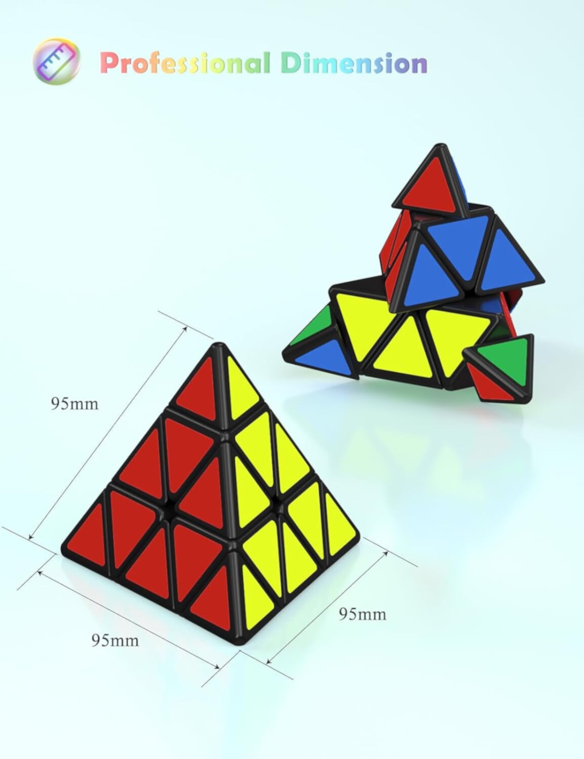 VDEALEN Pyramid Speed Cube Original Triangle Pyraminx Puzzle Cube; Super-Durable Smooth with Vivid Colors - Easy to Turn (Carbon Fiber) Vdealen