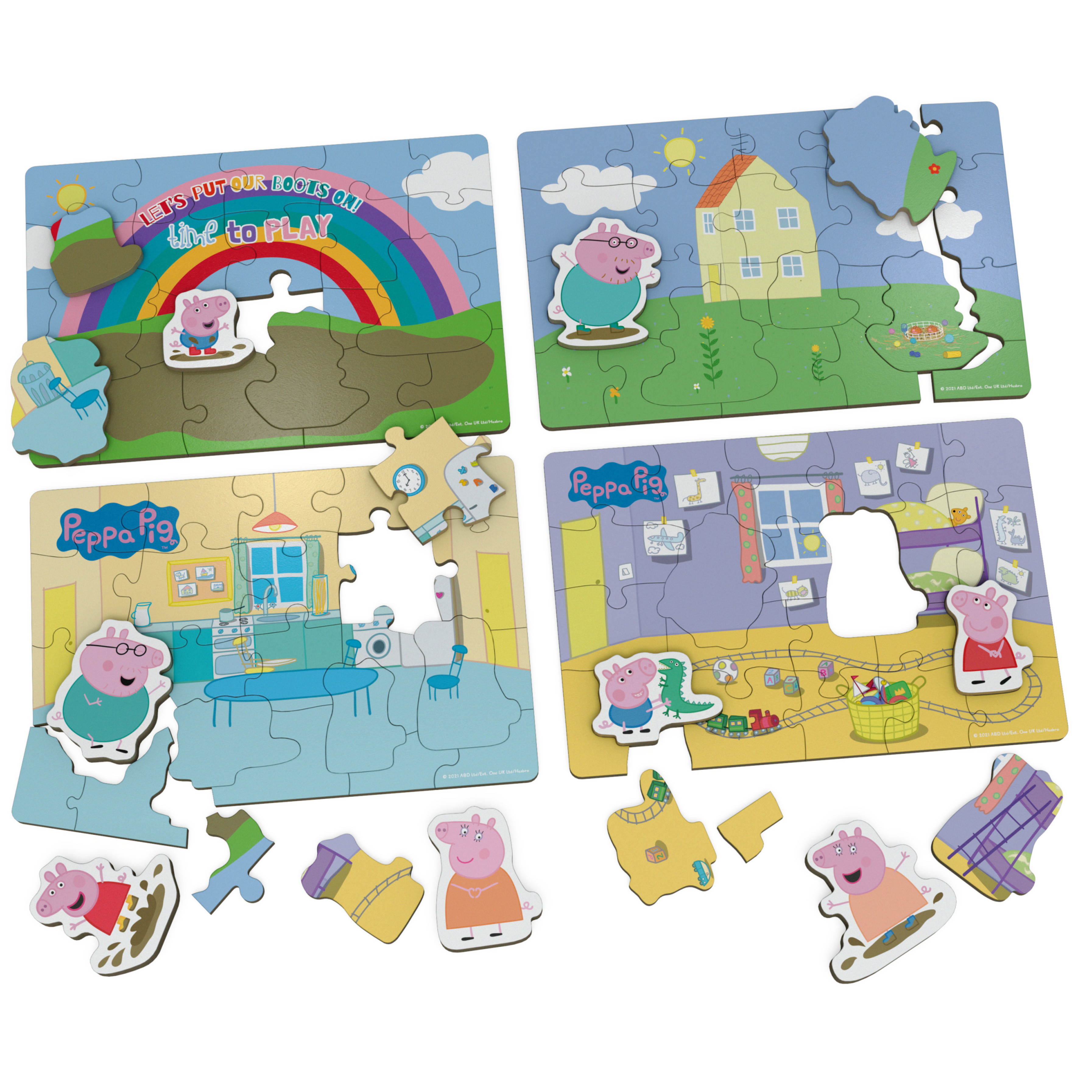 Peppa Pig, 24-Piece Jigsaw Puzzles 4-Pack, for Kids Ages 3 and up Spin Master Games