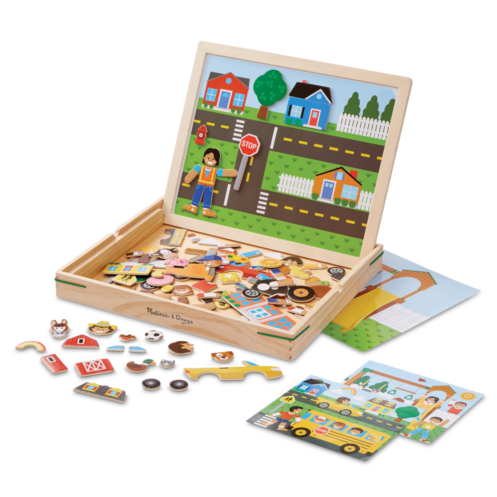 Melissa & Doug Wooden Magnetic Matching Picture Game With 119 Magnets and Scene Cards Melissa & Doug