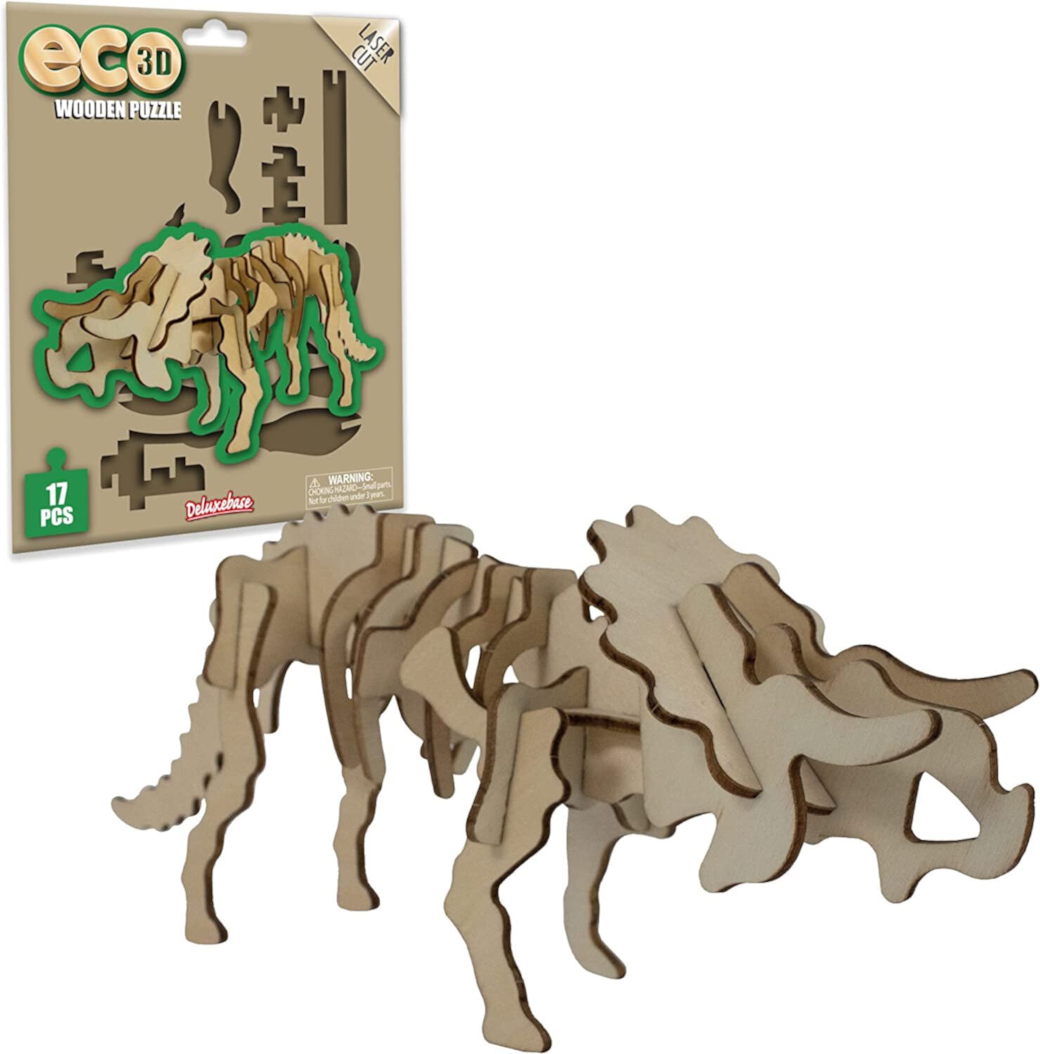 Eco 3D Wooden Puzzle Spinosaurus from Deluxebase. Animal Themed DIY 3D Puzzle Craft Kit. Sustainable Wood Dinosaur Animal Toys.Perfect Model Building Kits for Educational Toys and Kids Party Favors Deluxebase