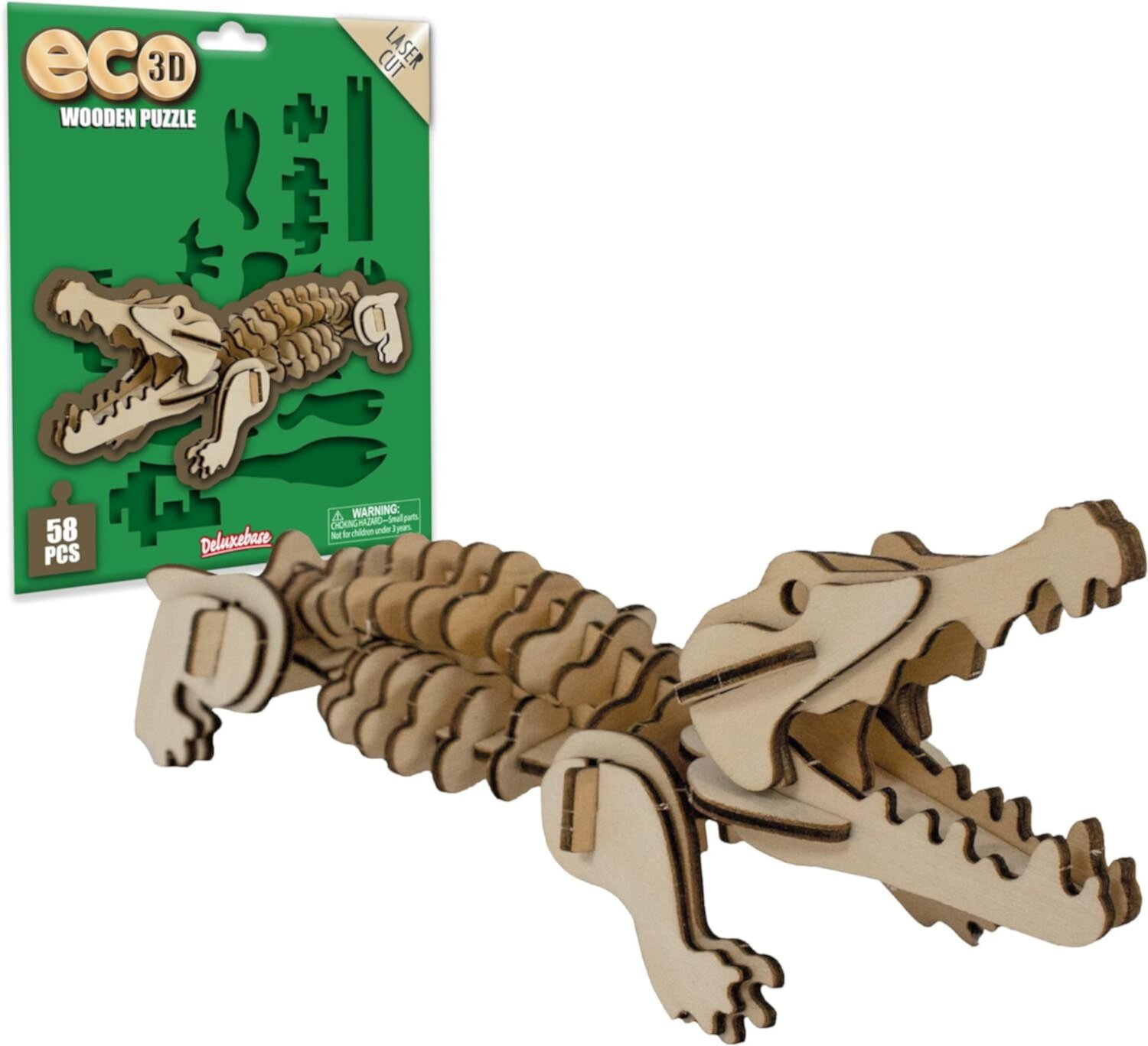 Eco 3D Wooden Puzzle Seahorse from Deluxebase. Animal Themed DIY 3D Puzzle Craft Kit.  Sustainable Wood Ocean Animal Toys. Perfect Model Building Kits for Educational Toys and Kids Party Favors Deluxebase