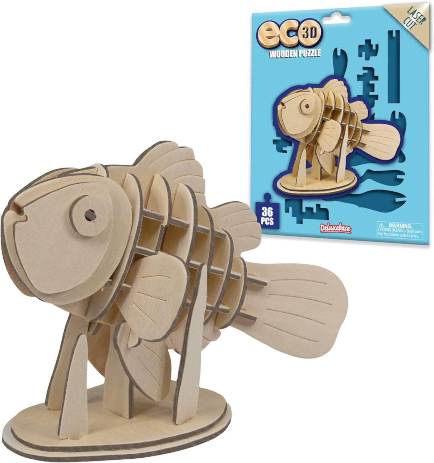 Eco 3D Wooden Puzzle Elephant from Deluxebase. Animal Themed DIY 3D Puzzle Craft Kit.  Sustainable Wood Safari Animal Toys. Perfect Model Building Kits for Educational Toys and Kids Party Favors Deluxebase