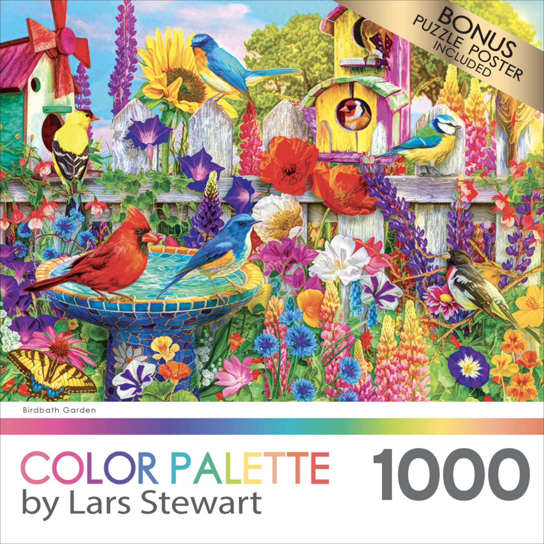 Cra-Z-Art Color Palette by Lars Stewart 1000-Piece Birdbath Garden Jigsaw Puzzle Cra-Z-Art