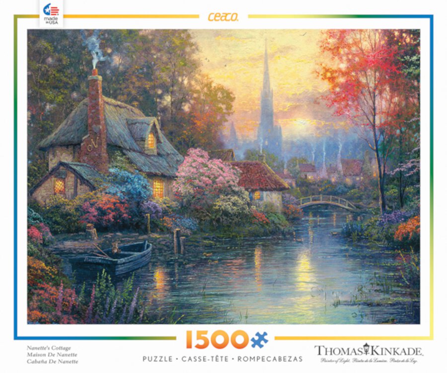 CEACO PUZZLES 1500Piece ASSORTMENT THOMAS KINKADE COTTAGE PUZZLE Ceaco