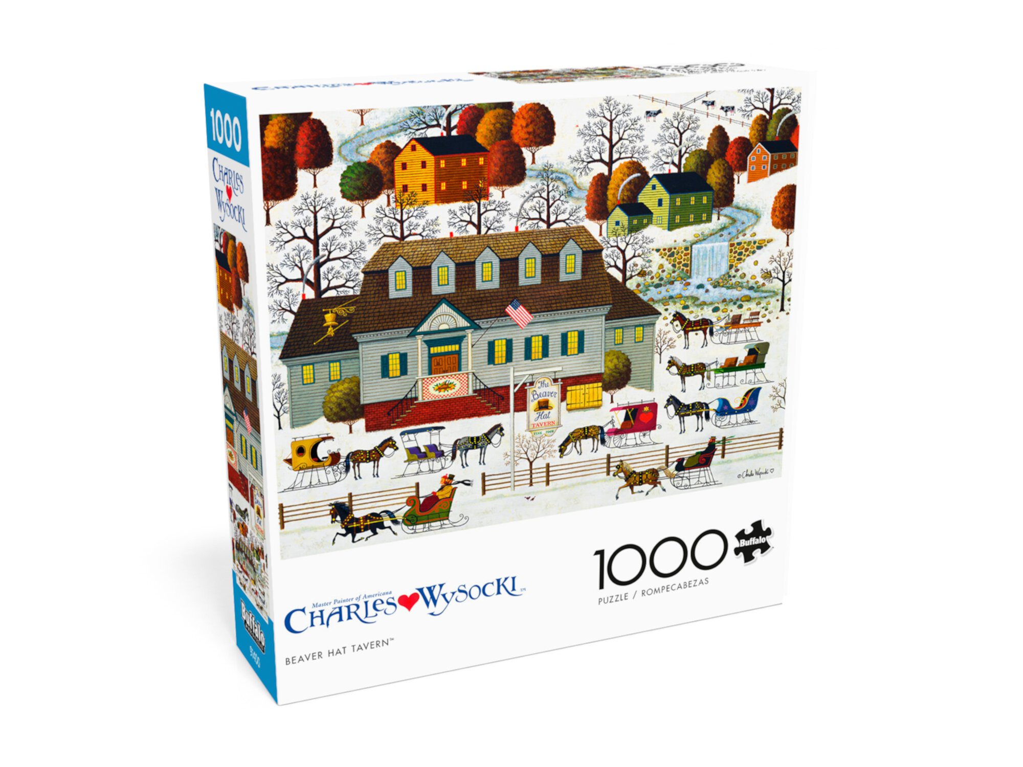 Buffalo Games 1000-Piece Charles Wysocki Beaver Hat Tavern Interlocking Jigsaw Puzzle for Adults Ages 14+ Buffalo Games