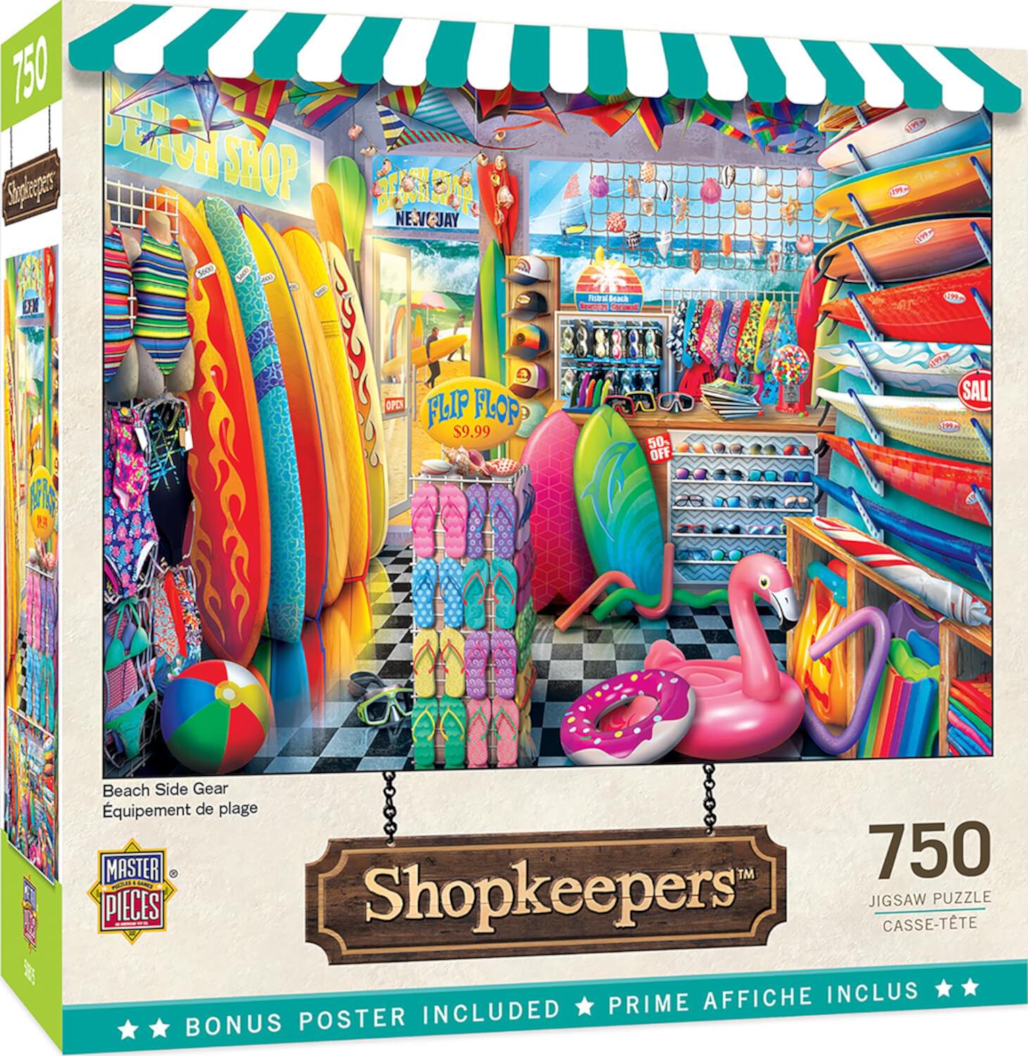 MasterPieces 750 Piece Jigsaw Puzzle for Adults - Beach Side Gear - 18"x24" Visit the MasterPieces Store