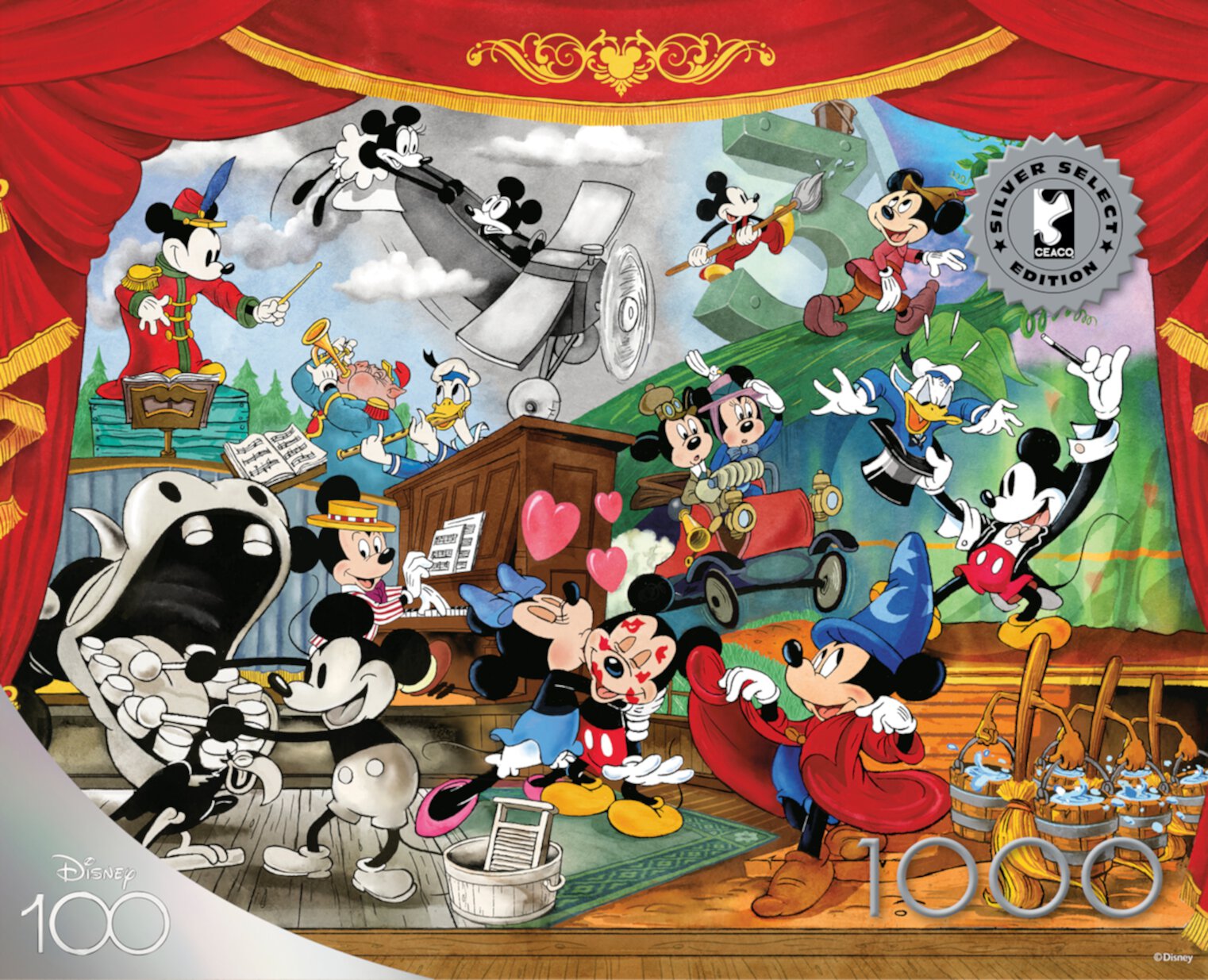 Buffalo Games Silver Select Mickey Through the Years 1000-Piece Interlocking Jigsaw Puzzle for Adults Ages 14+ Buffalo Games