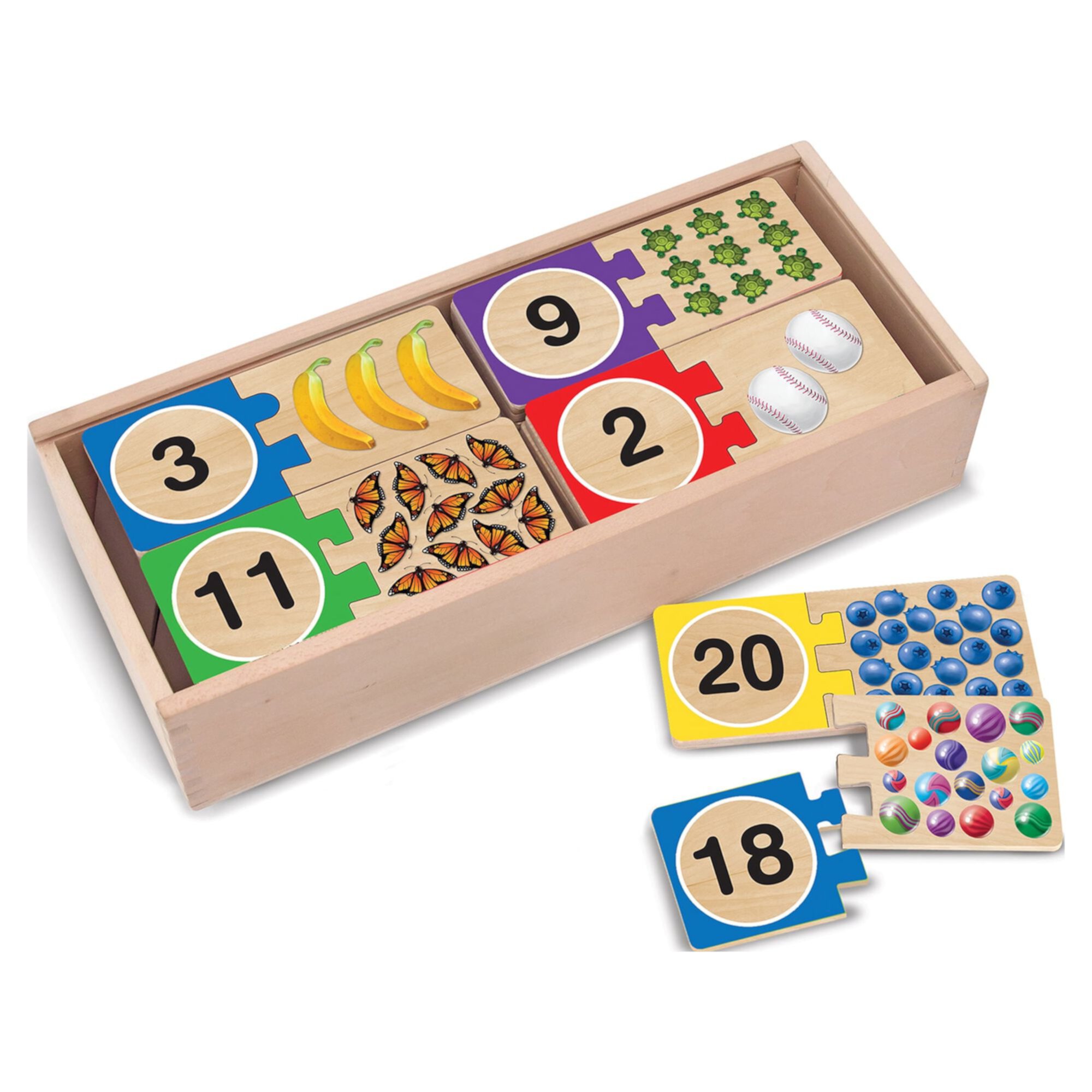 Melissa & Doug Self-Correcting Wooden Number Puzzles With Storage Box (40 pcs) Melissa & Doug