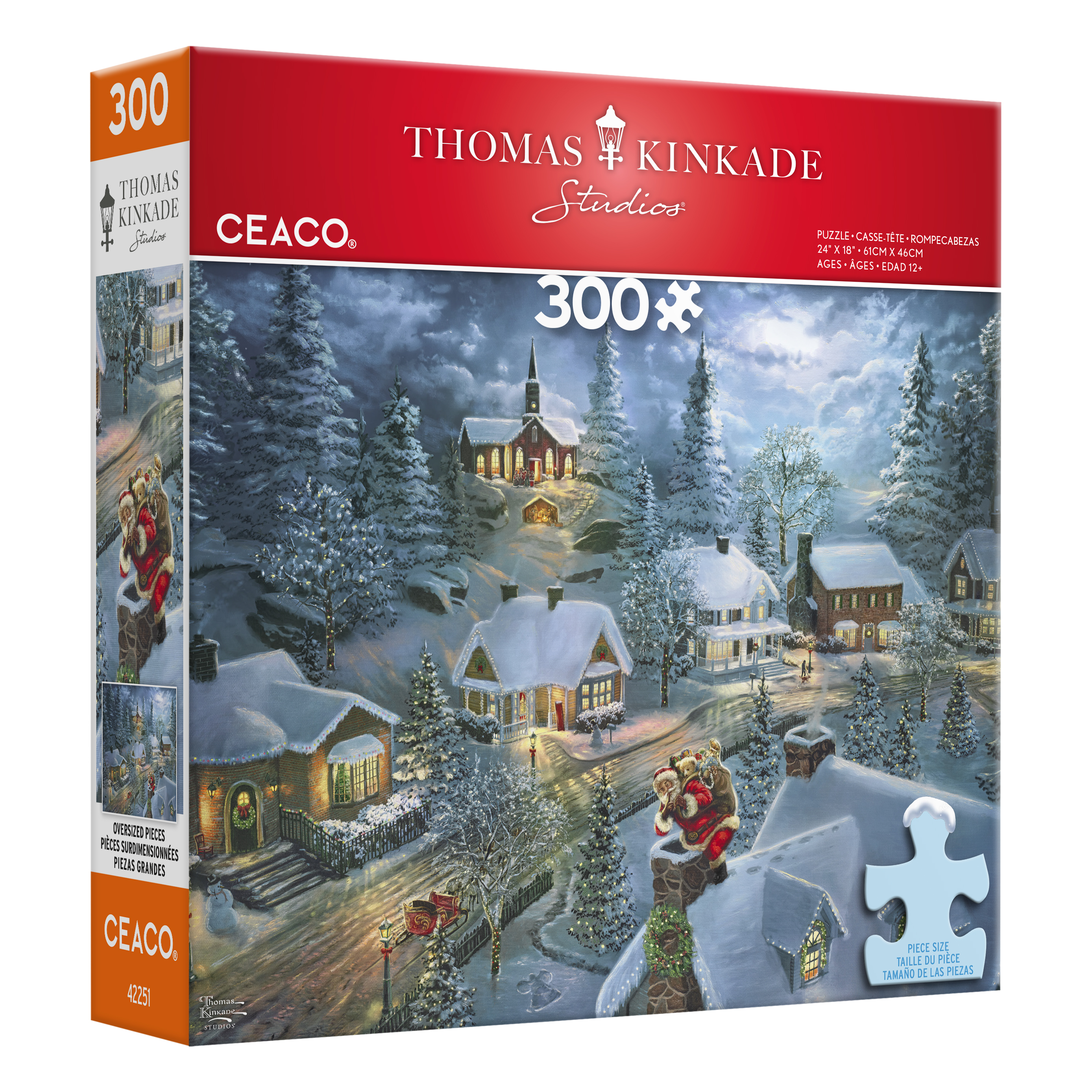 Ceaco Santa's Silent Night (Thomas Kinkade) Kathryn Selbert 300 Piece Interlocking Jigsaw Puzzle Ceaco