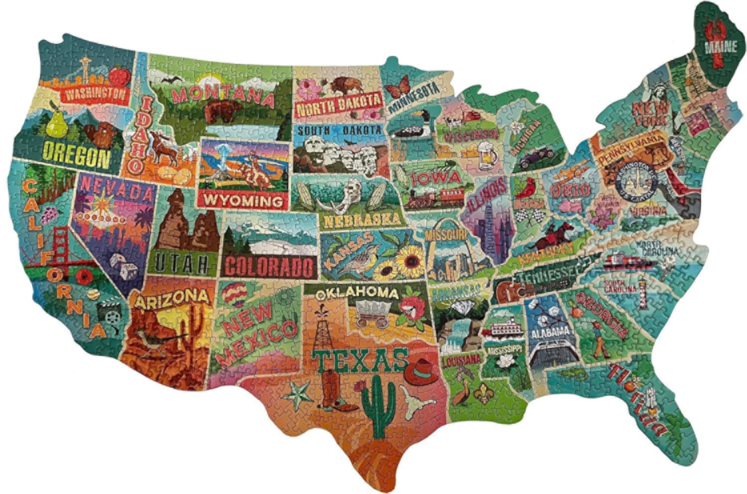 TDC Games American Road Trip 1000 Piece Jigsaw Puzzle - USA Shaped - 31 in. TDC Games