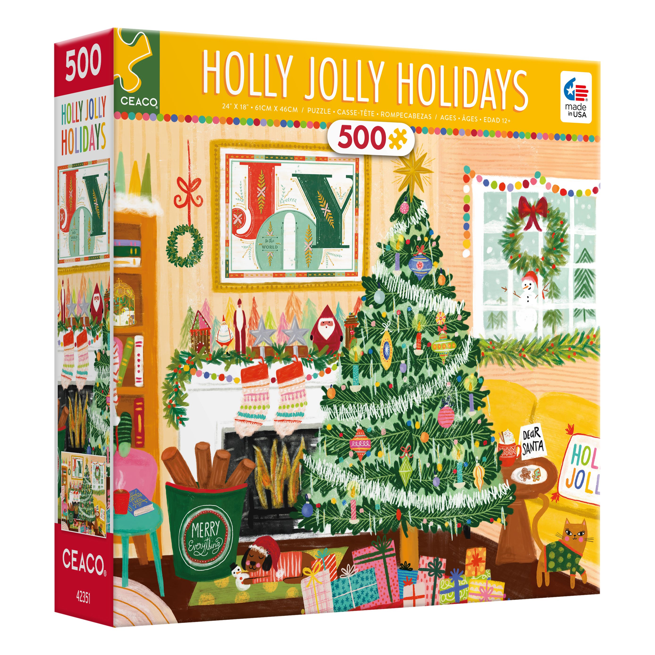 Ceaco Holly Jolly Holidays (Kenzie Allston) 500 Piece Interlocking Jigsaw Puzzle Ceaco