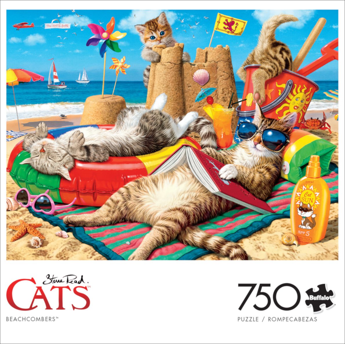 Buffalo Games Cats Collection Beachcombers 750-Piece Interlocking Jigsaw Puzzle for Adults Ages 14+ Buffalo Games