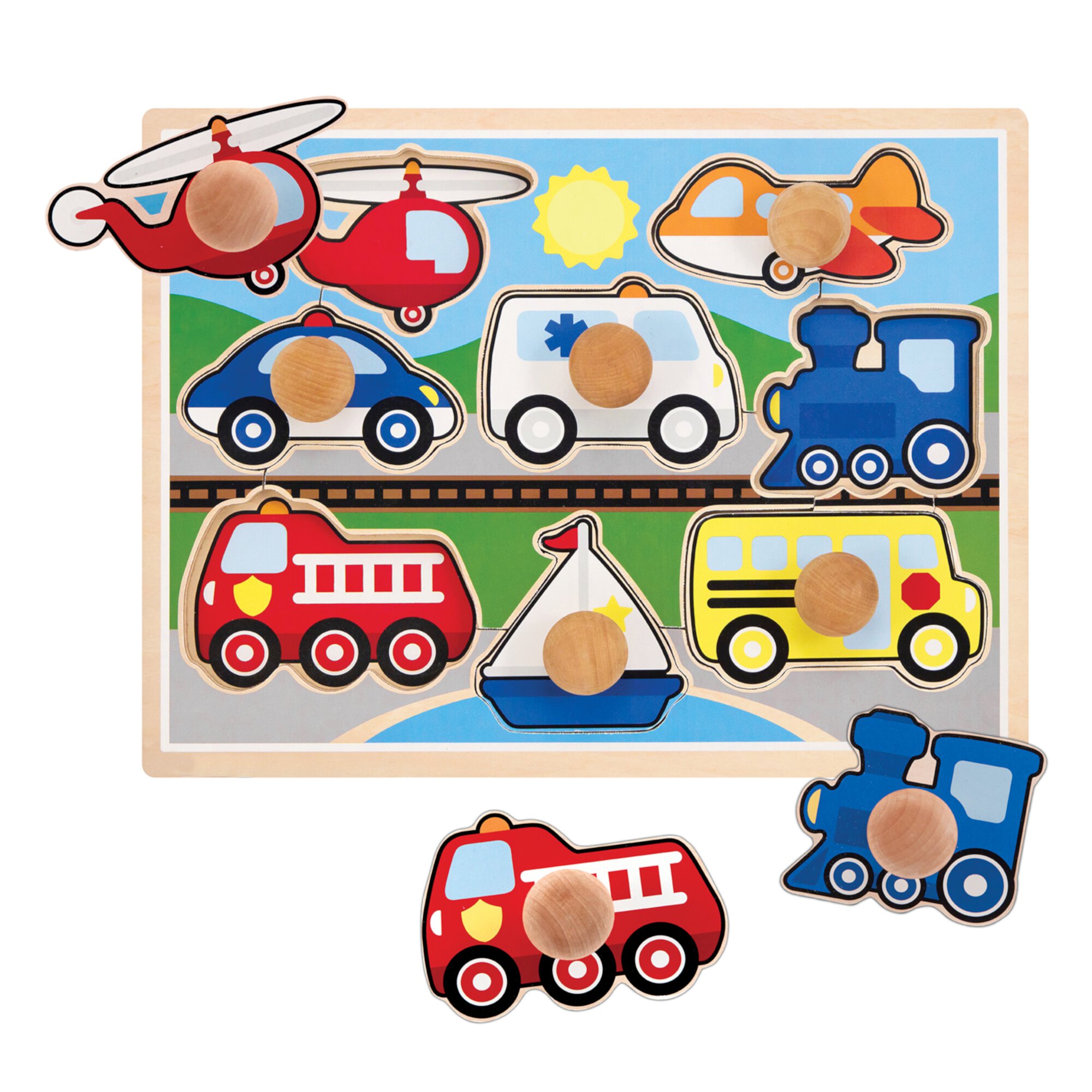 Melissa & Doug Vehicles Jumbo Knob Wooden Puzzle (8 pcs) Melissa & Doug