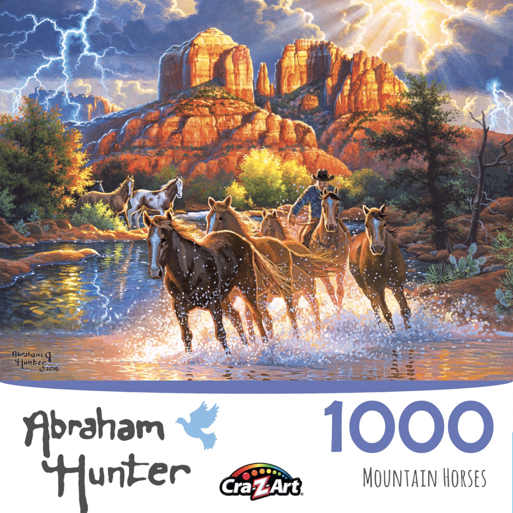 Cra-Z-Art Abraham Hunter 1000-Piece Mountain Horses Jigsaw Puzzle Cra-Z-Art