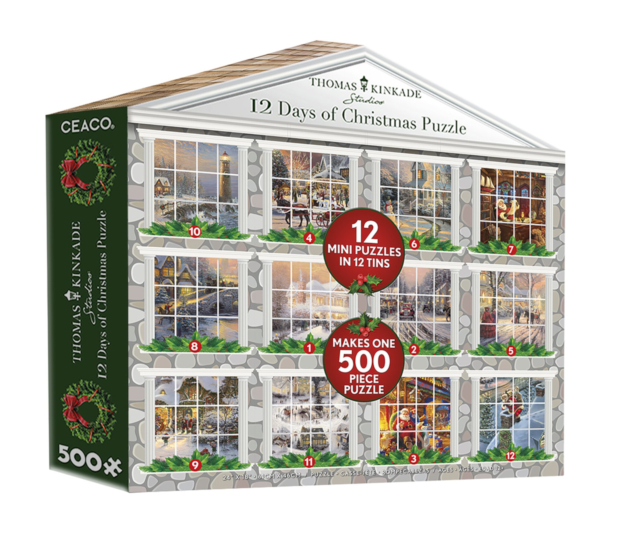 Ceaco Thomas Kinkade 12 Days to Christmas Countdown 12 In 1 Multipack Puzzles Ceaco