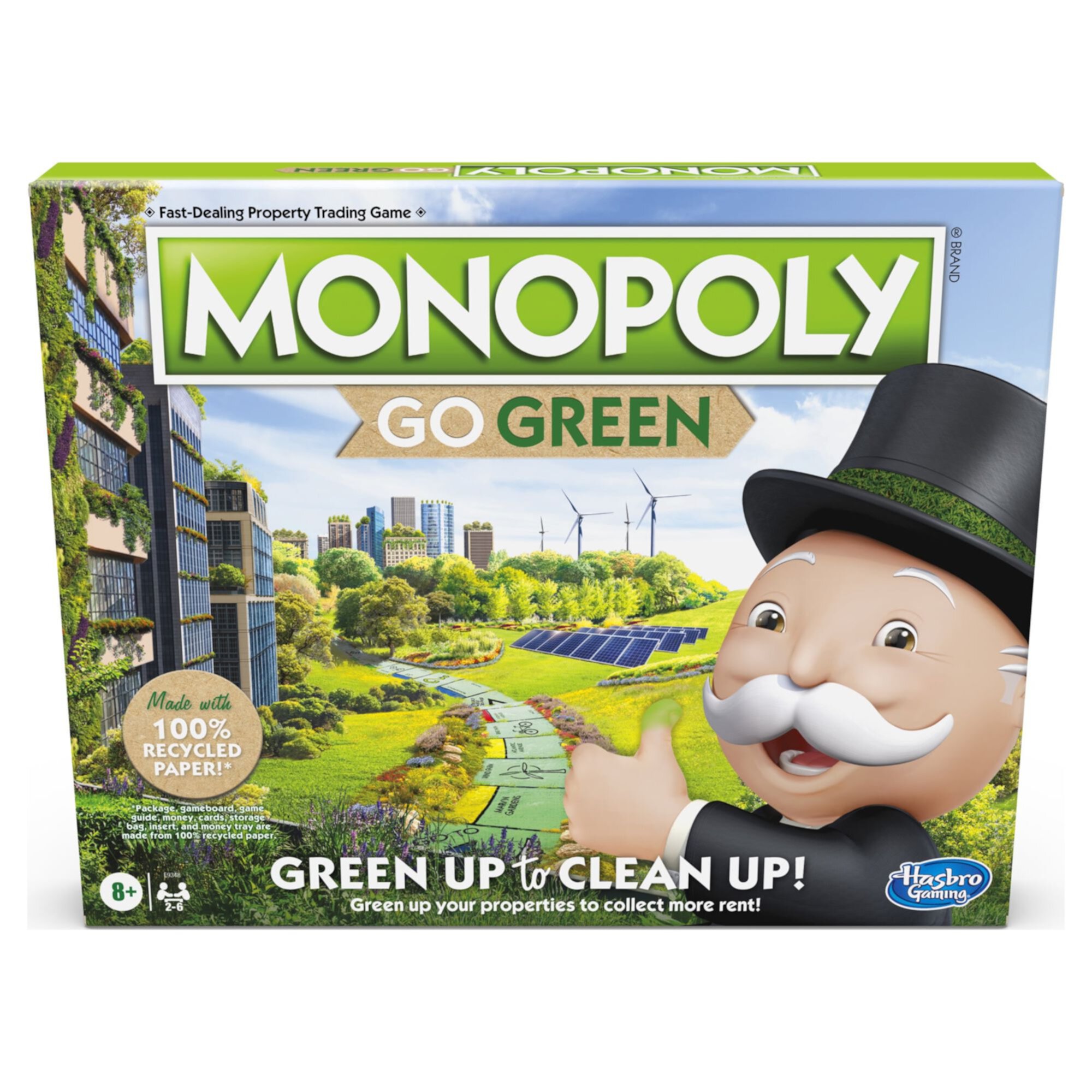 Monopoly: Go Green Edition Board Game for Kids and Family, Ages 8+ Monopoly