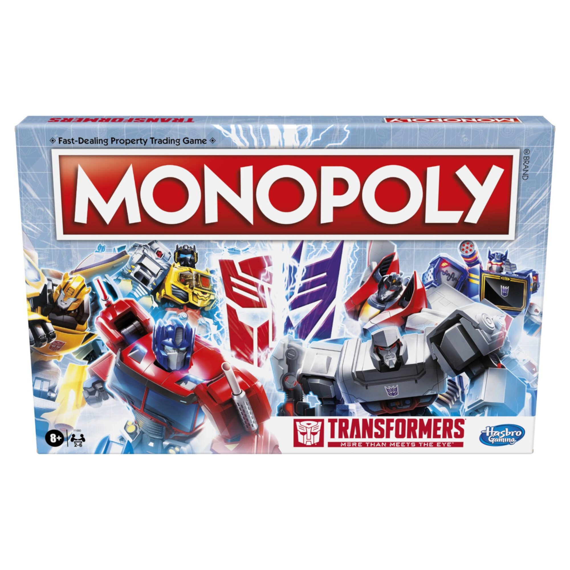 Monopoly Transformers Edition Board Game for Kids and Family Ages 8 and Up, 2-6 Players Monopoly